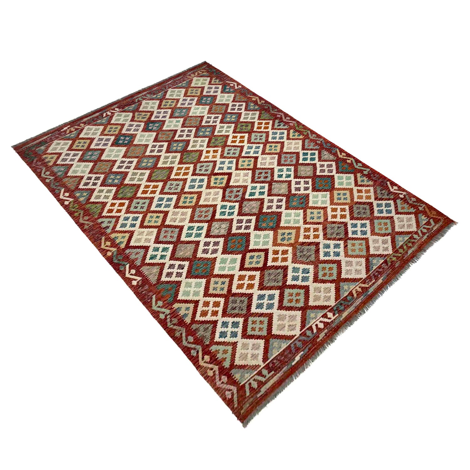 Handmade Vegetable Kilim 6' 9" x 9' 10" (ft) - No. R39768