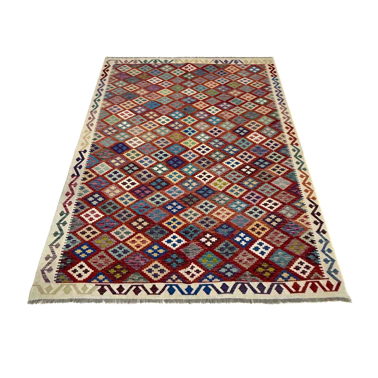 Handmade Vegetable Kilim 6' 7" x 9' 7" (ft) - No. R39769