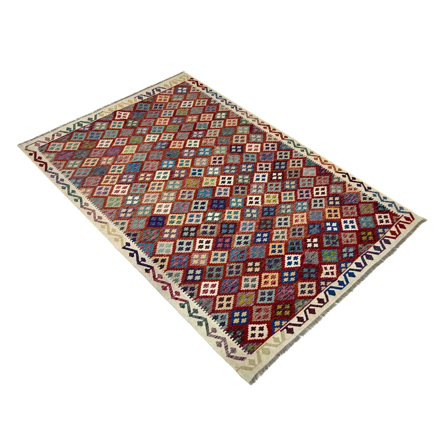 Handmade Vegetable Kilim 6' 7" x 9' 7" (ft) - No. R39769