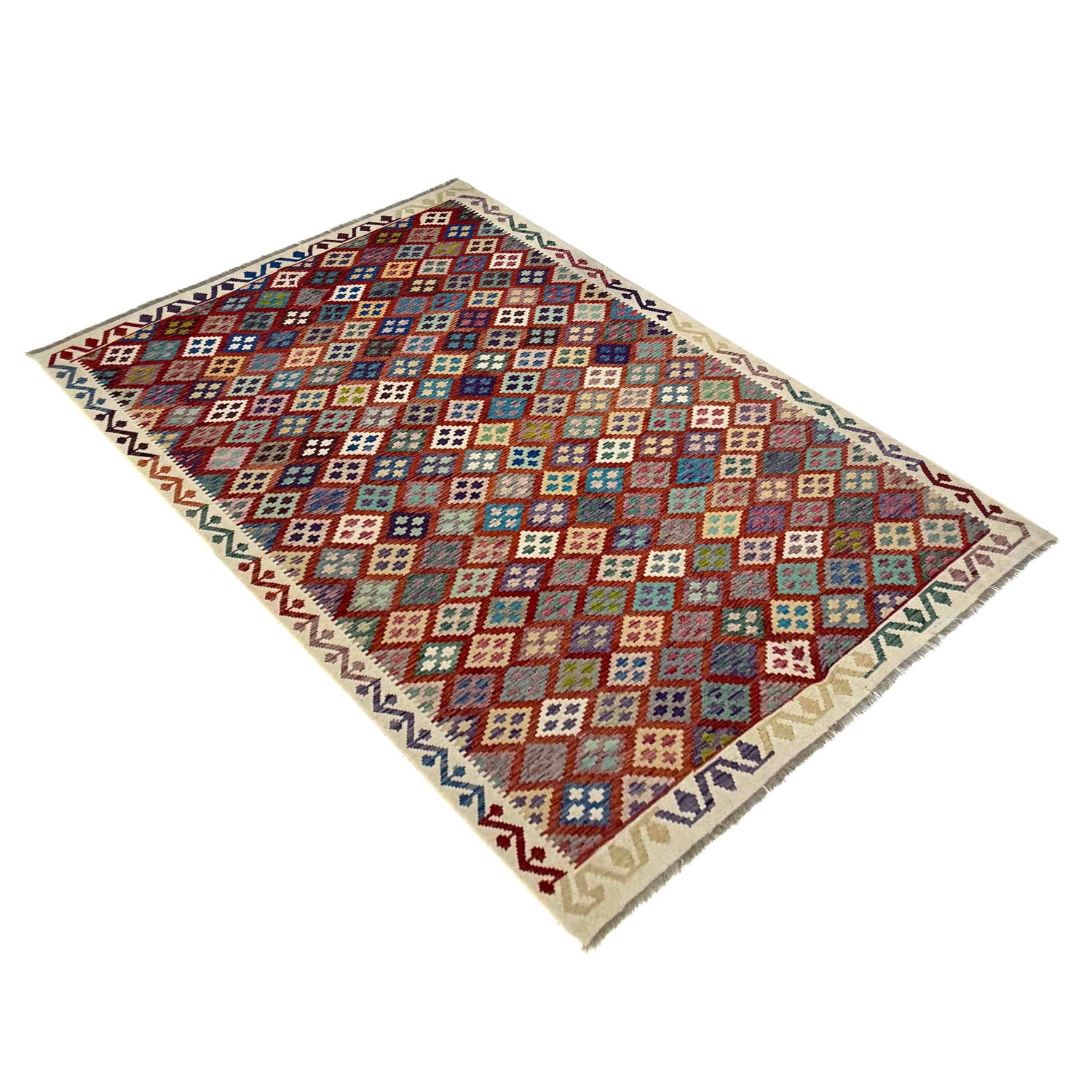 Handmade Vegetable Kilim 6' 7" x 9' 7" (ft) - No. R39769