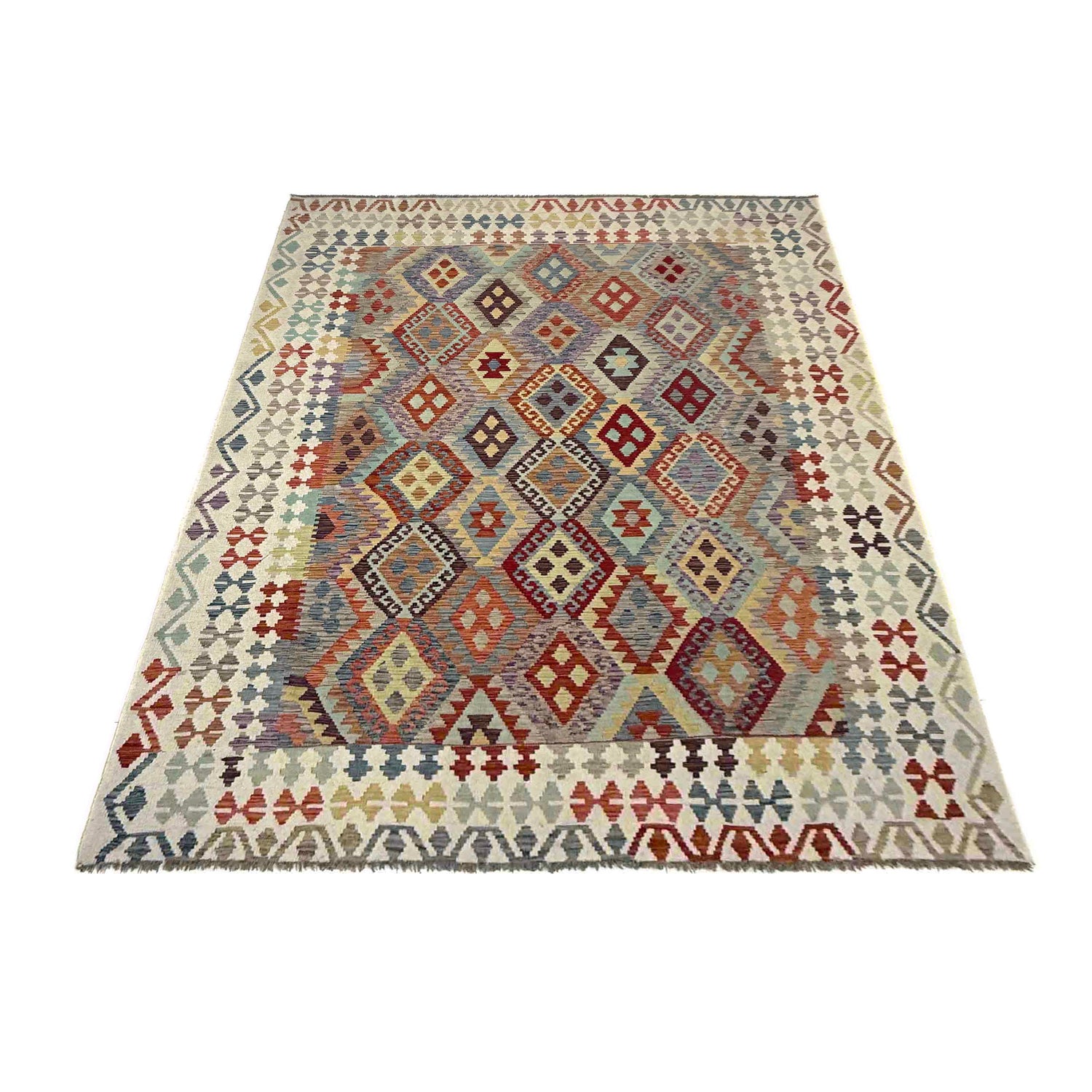 Handmade Vegetable Kilim 7' 0" x 9' 11" (ft) - No. R39770