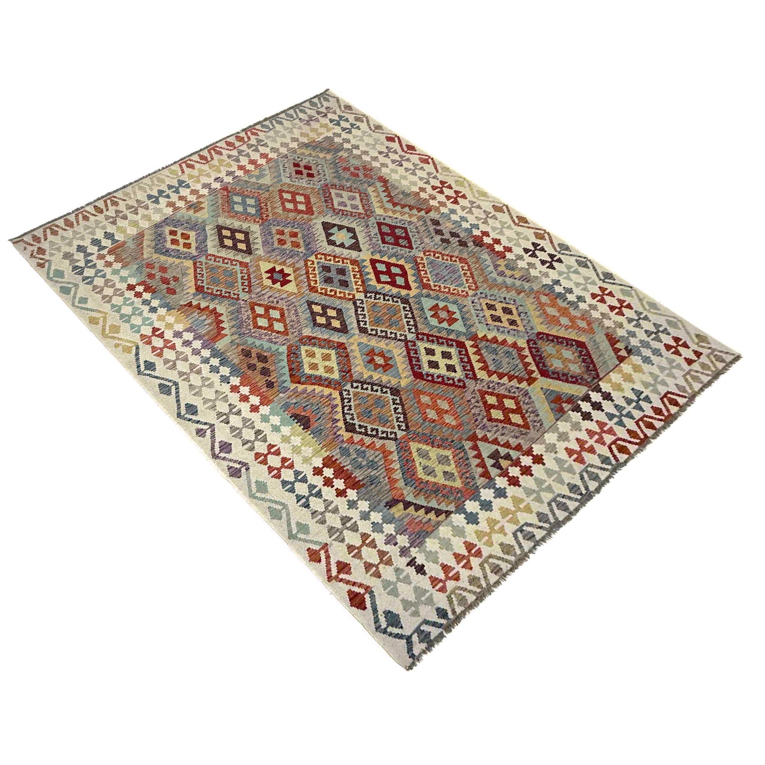 Handmade Vegetable Kilim 7' 0" x 9' 11" (ft) - No. R39770
