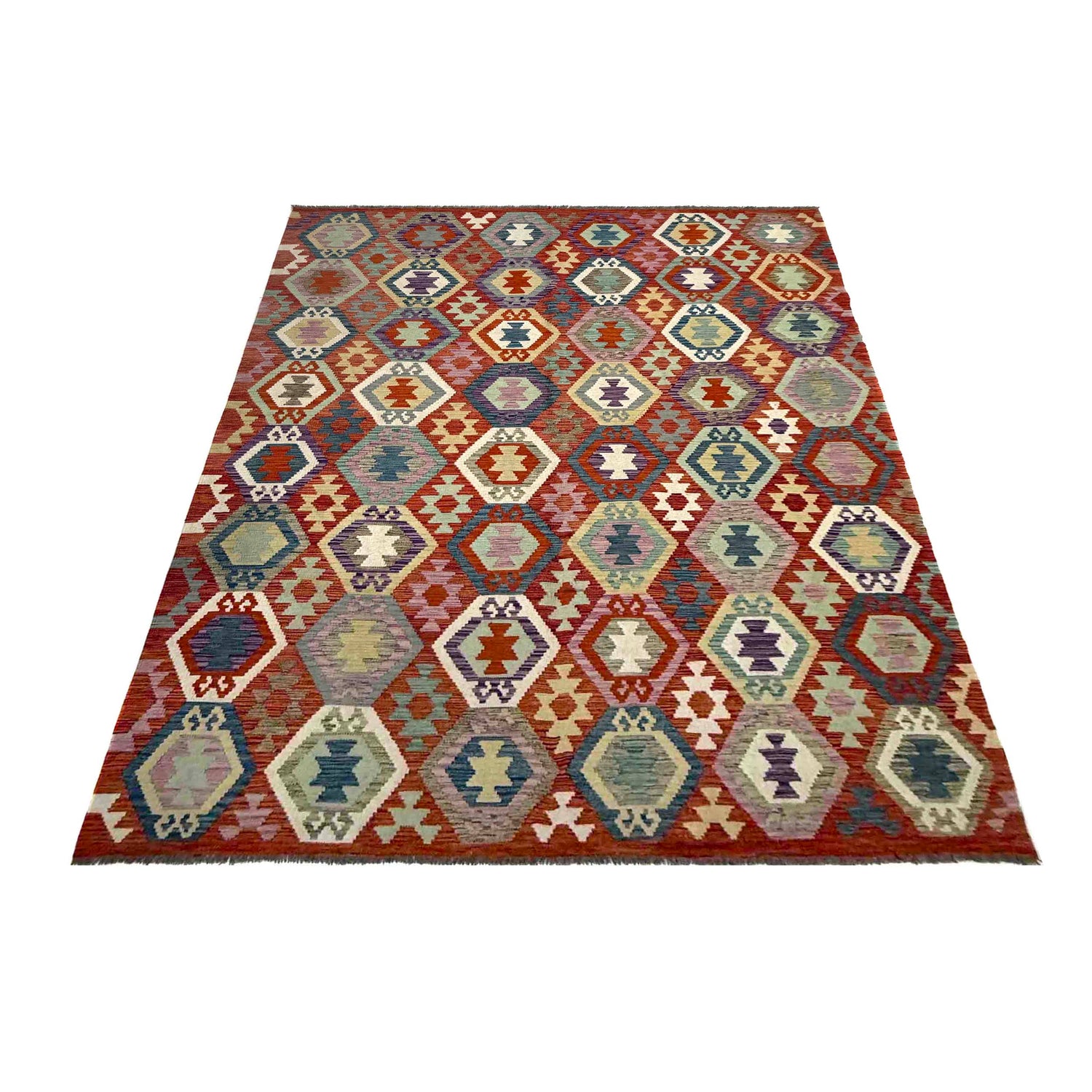 Handmade Vegetable Kelim 6' 9" x 9' 8" (ft) - No. R39771