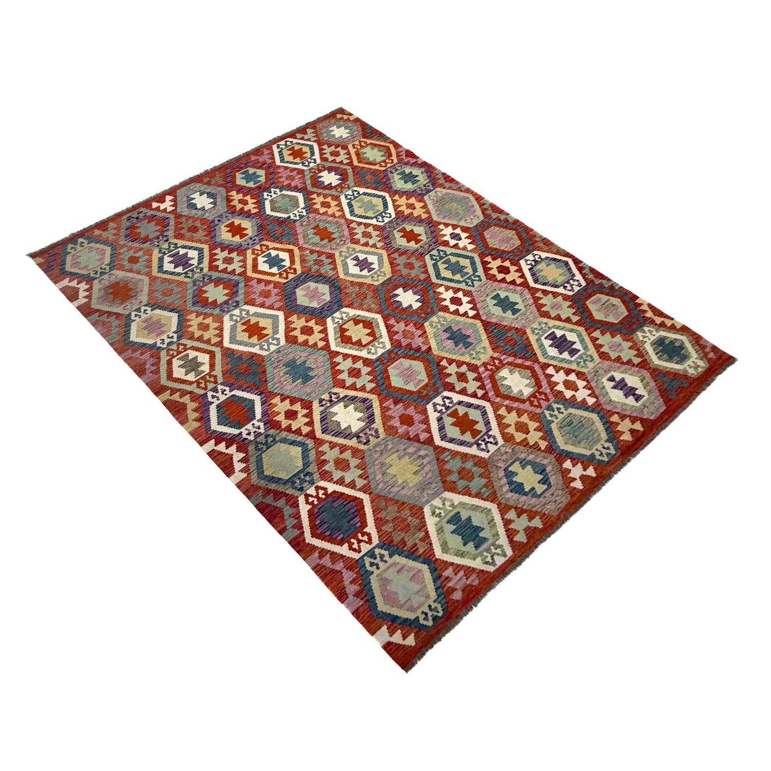 Handmade Vegetable Kelim 6' 9" x 9' 8" (ft) - No. R39771