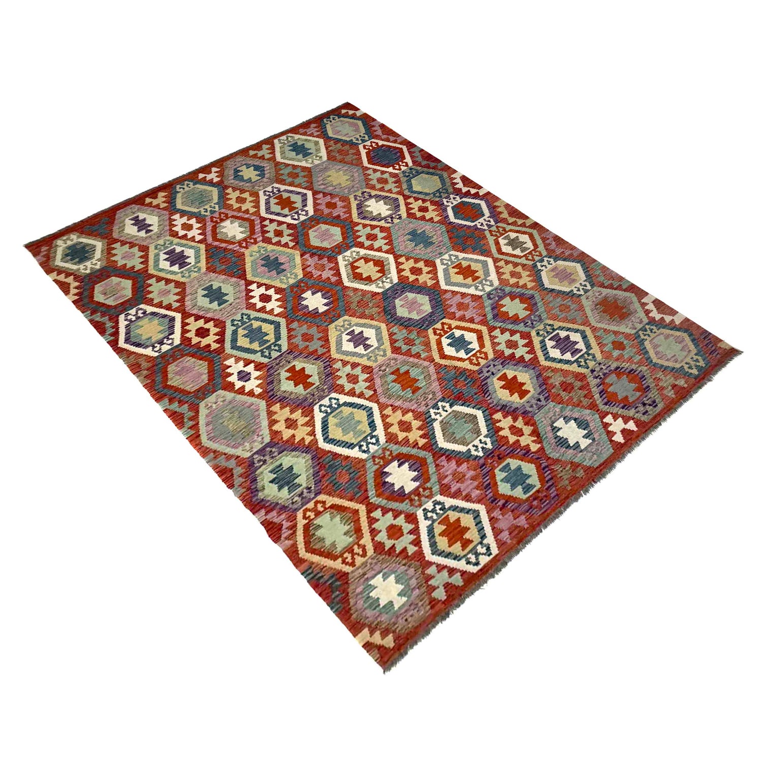 Handmade Vegetable Kelim 6' 9" x 9' 8" (ft) - No. R39771