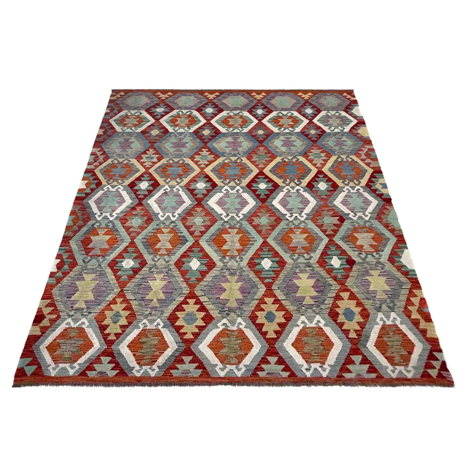 Handmade Vegetable Kelim 6' 8" x 9' 6" (ft) - No. R39772