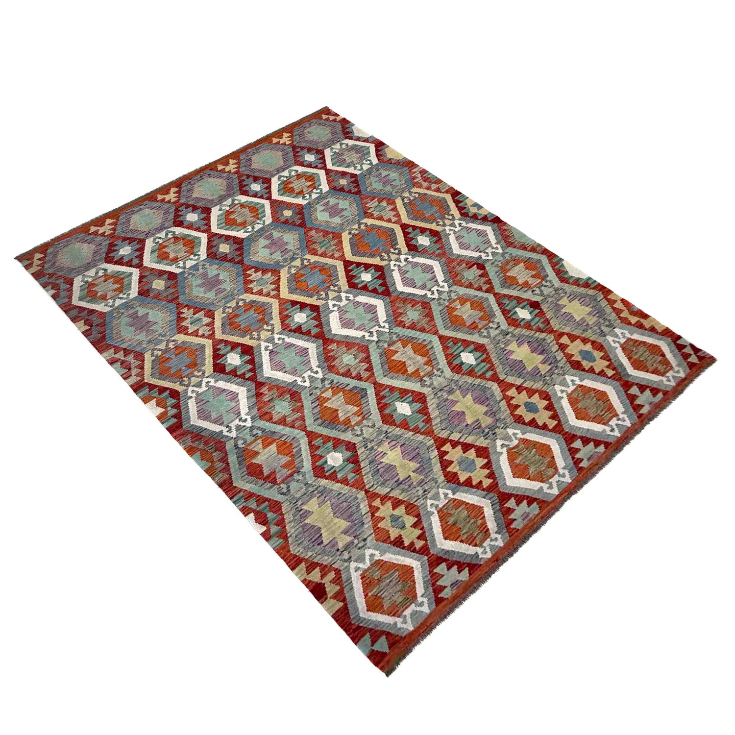 Handmade Vegetable Kelim 6' 8" x 9' 6" (ft) - No. R39772