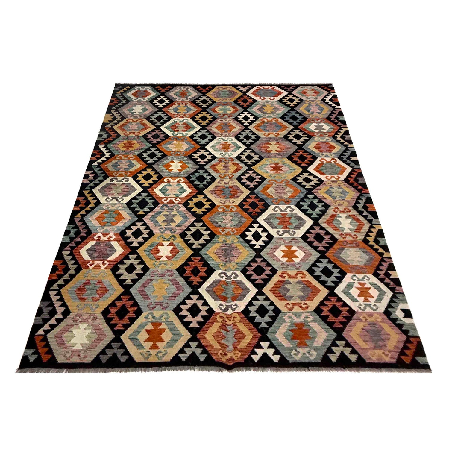 Handmade Vegetable Kilim 6' 8" x 9' 9" (ft) - No. R39773