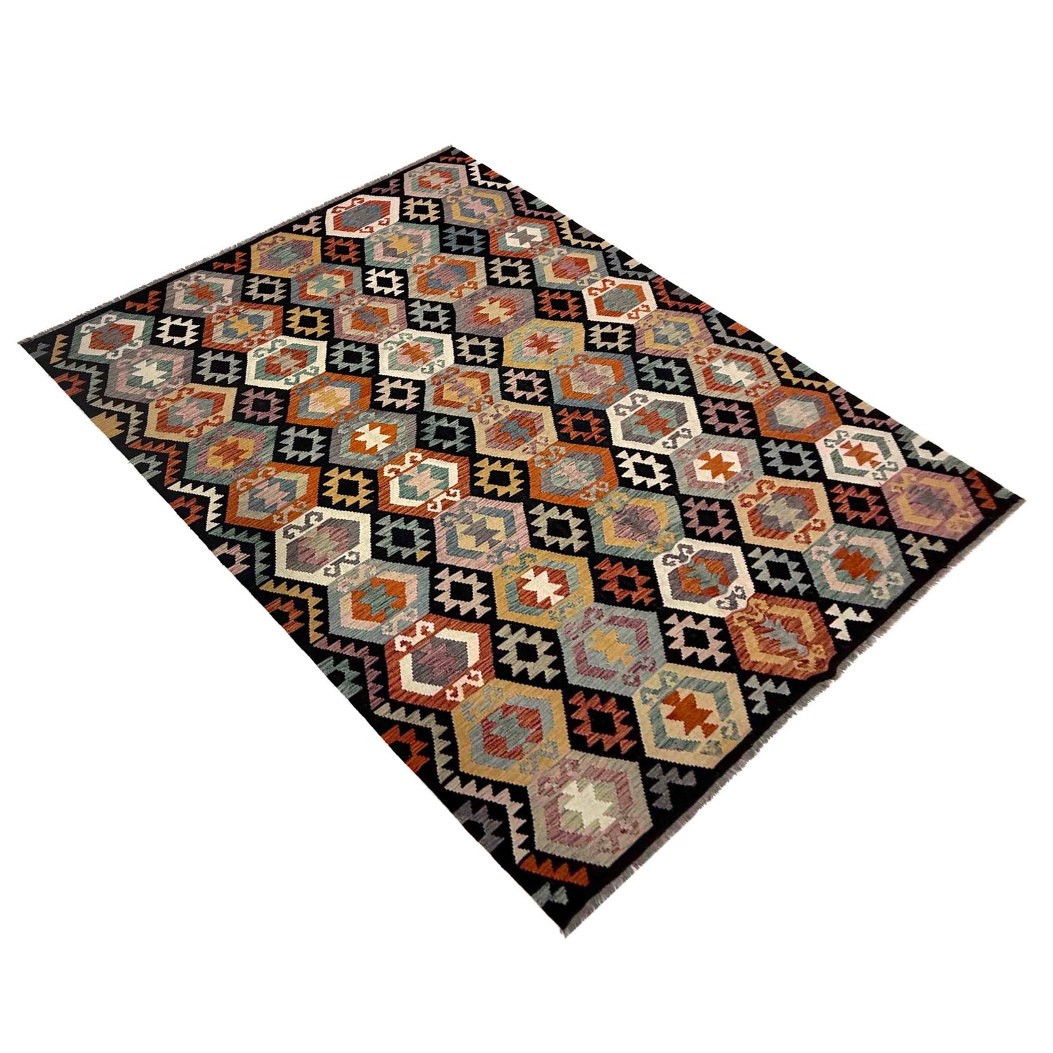 Handmade Vegetable Kilim 6' 8" x 9' 9" (ft) - No. R39773