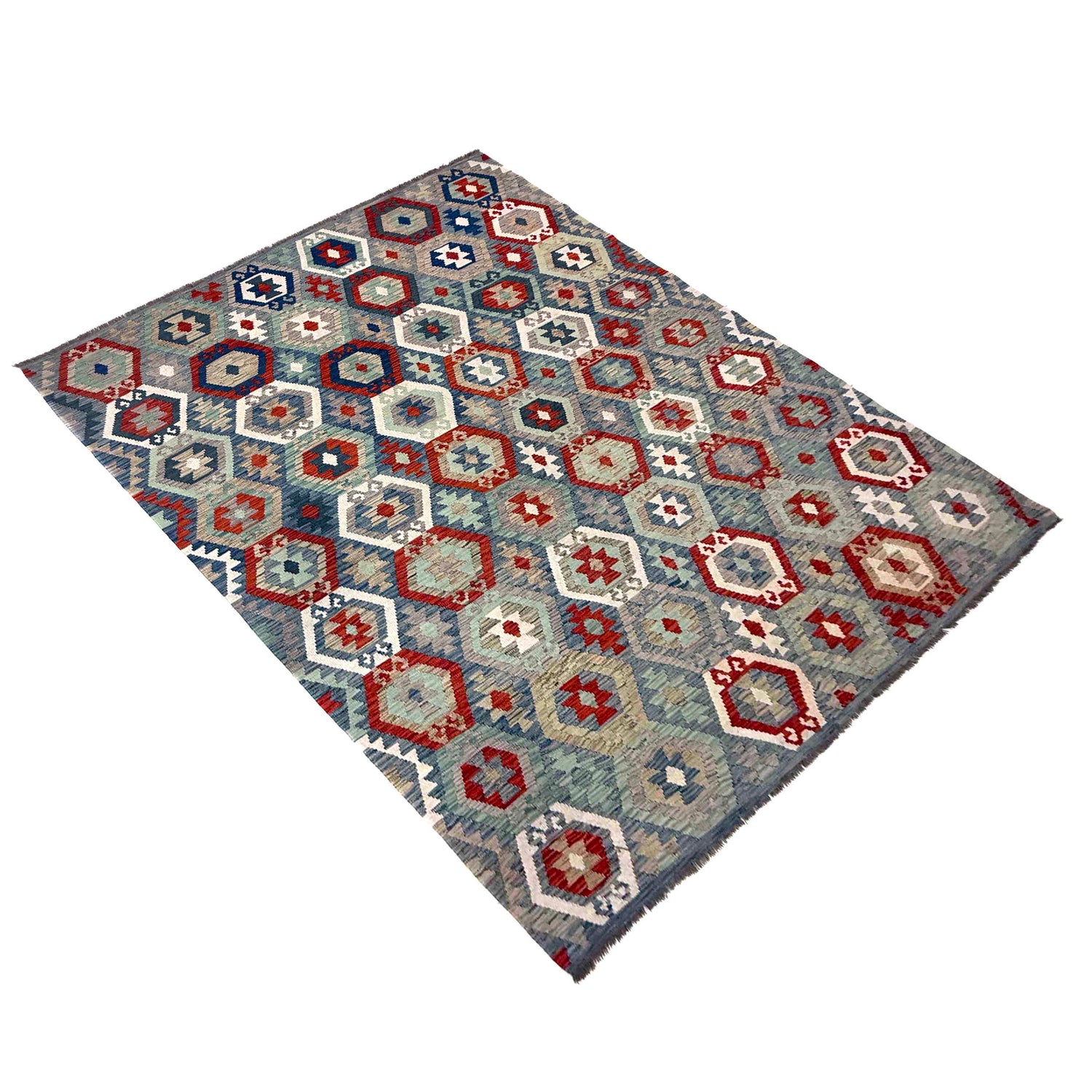Handmade Vegetable Kilim 6' 9" x 9' 4" (ft) - No. R39774