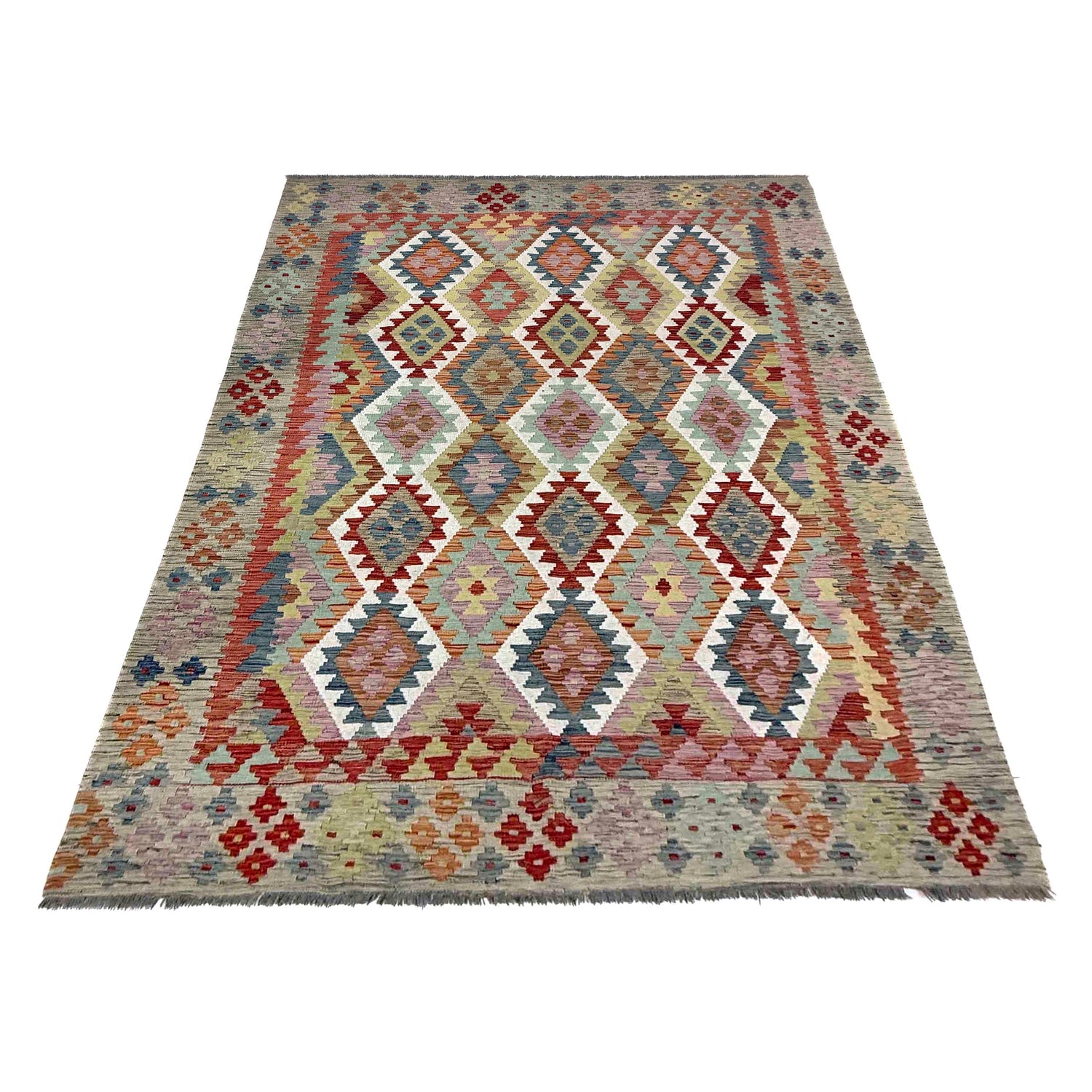 Handmade Vegetable Kelim 5' 11" x 8' 3" (ft) - No. R39778