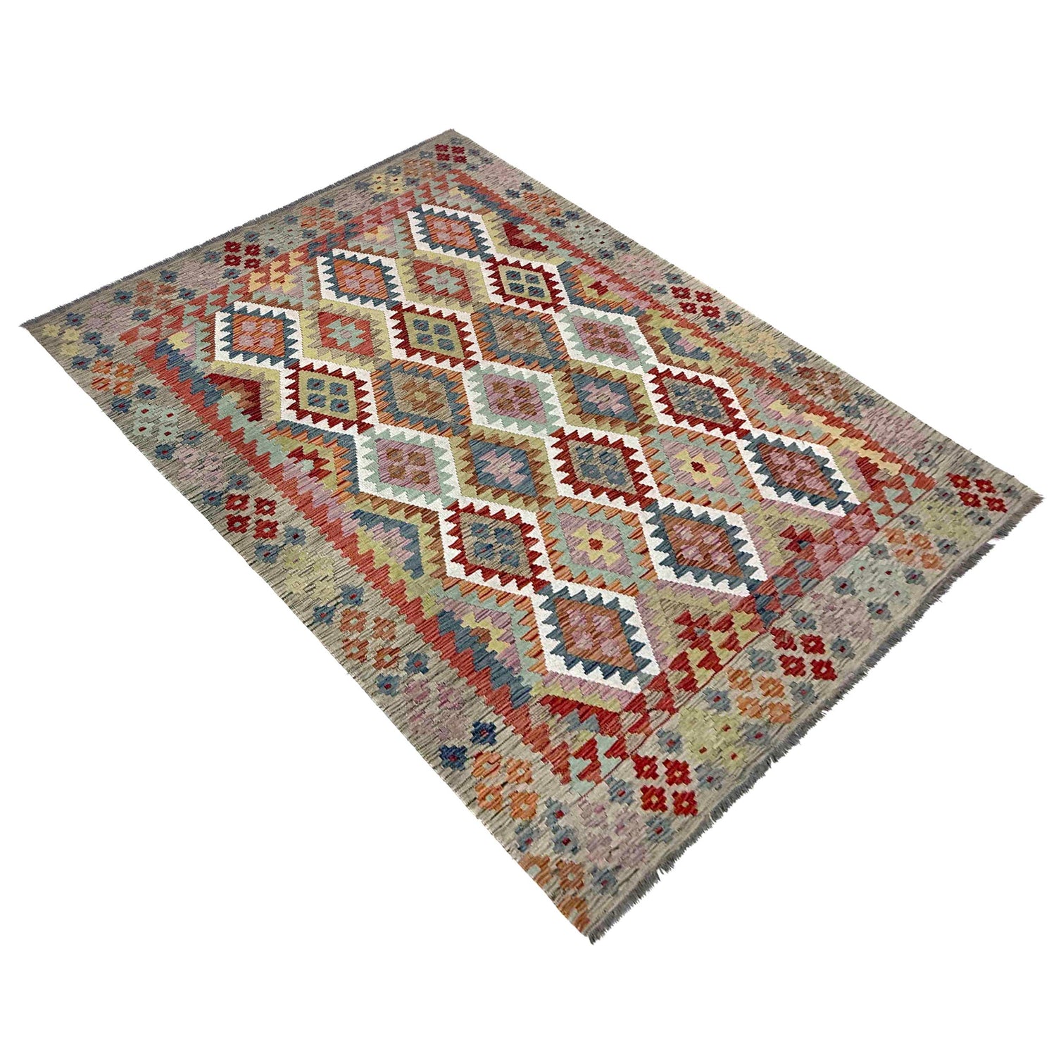 Handmade Vegetable Kelim 5' 11" x 8' 3" (ft) - No. R39778