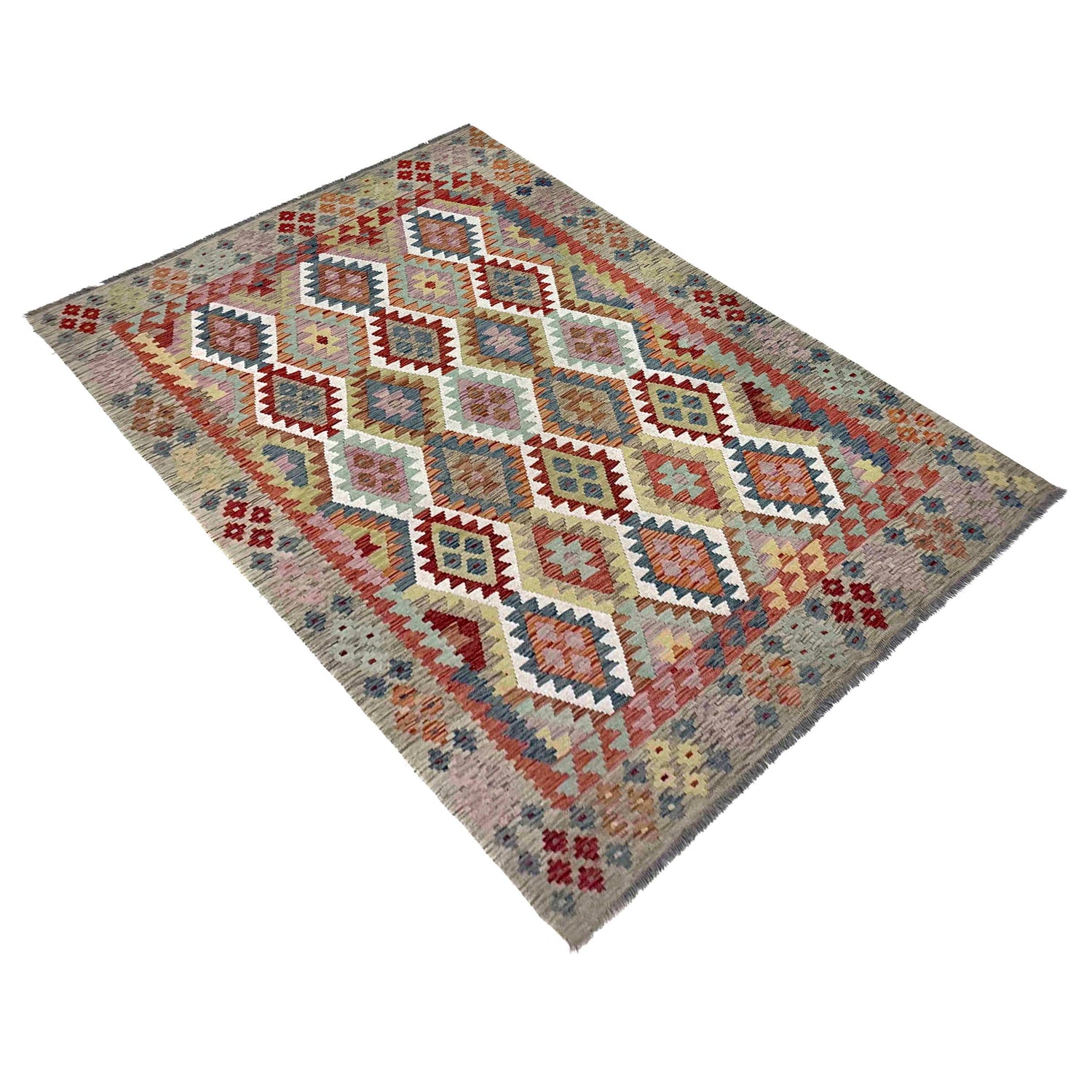 Handmade Vegetable Kelim 5' 11" x 8' 3" (ft) - No. R39778