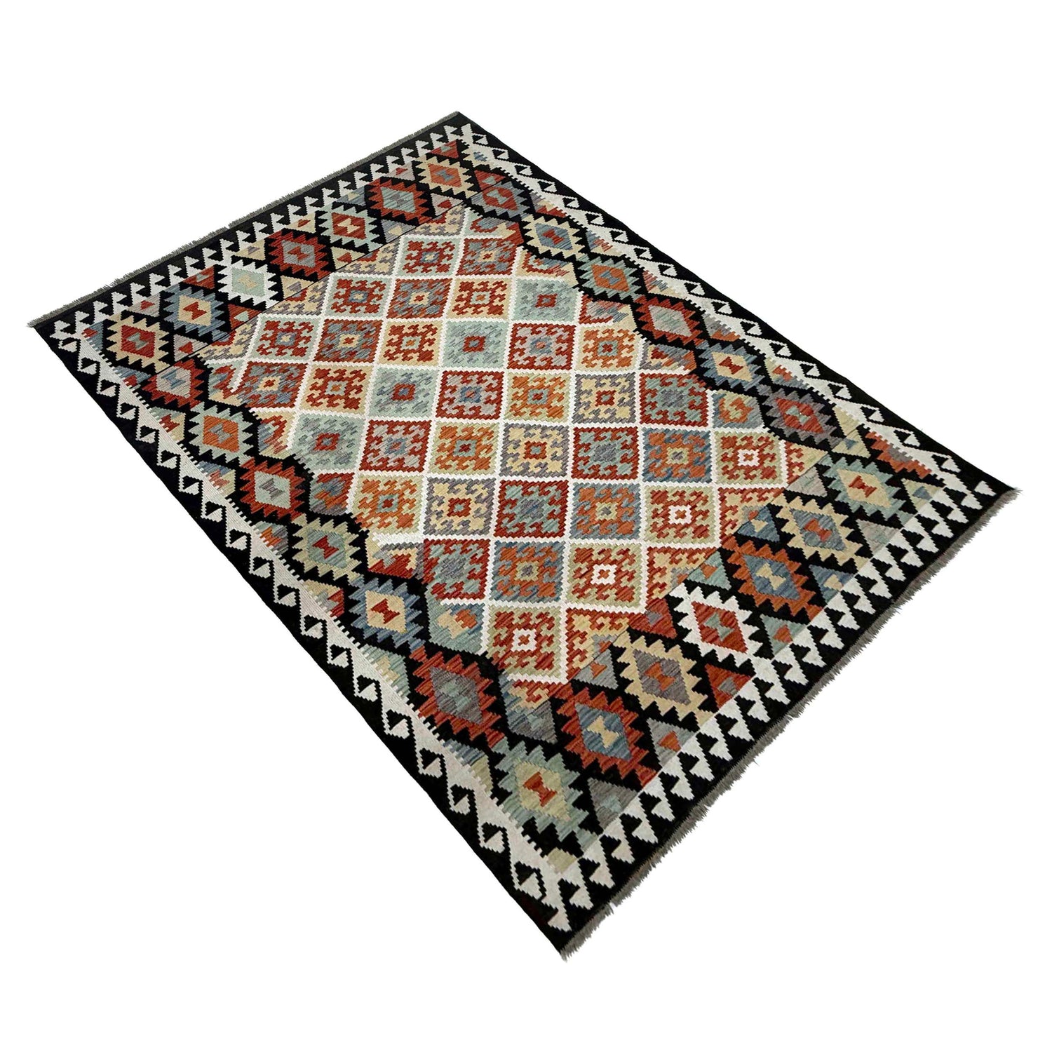 Handmade Vegetable Kilim 5' 11" x 7' 10" (ft) - No. R39779