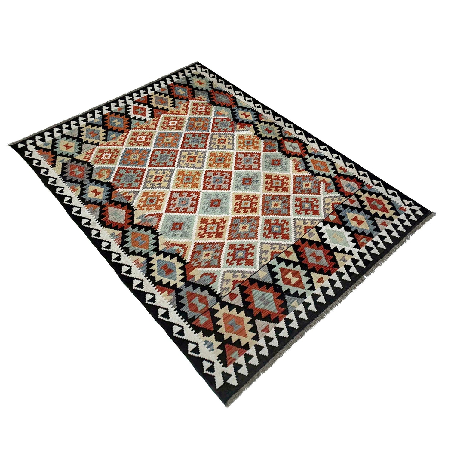 Handmade Vegetable Kilim 5' 11" x 7' 10" (ft) - No. R39779