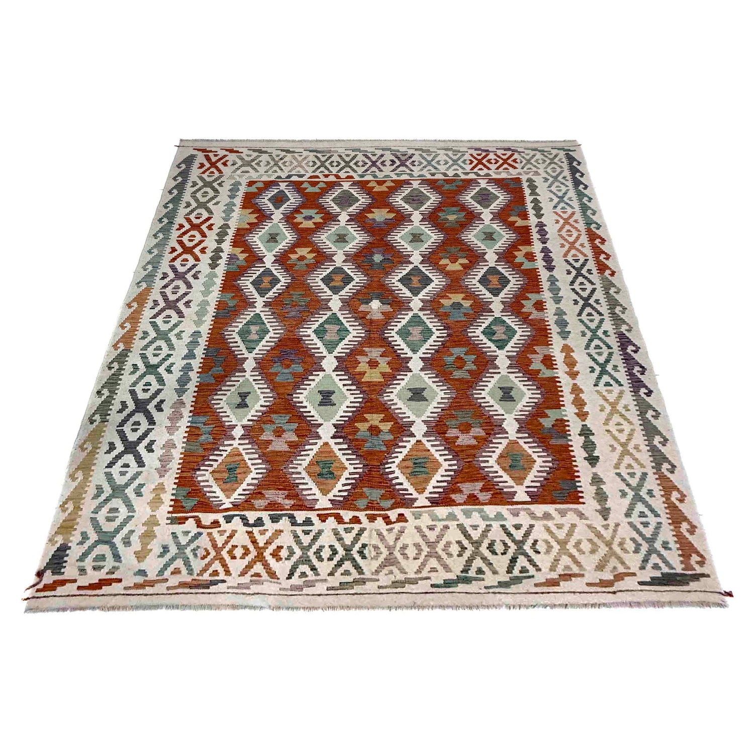 Handmade Vegetable Kilim 6' 1" x 8' 3" (ft) - No. R39782