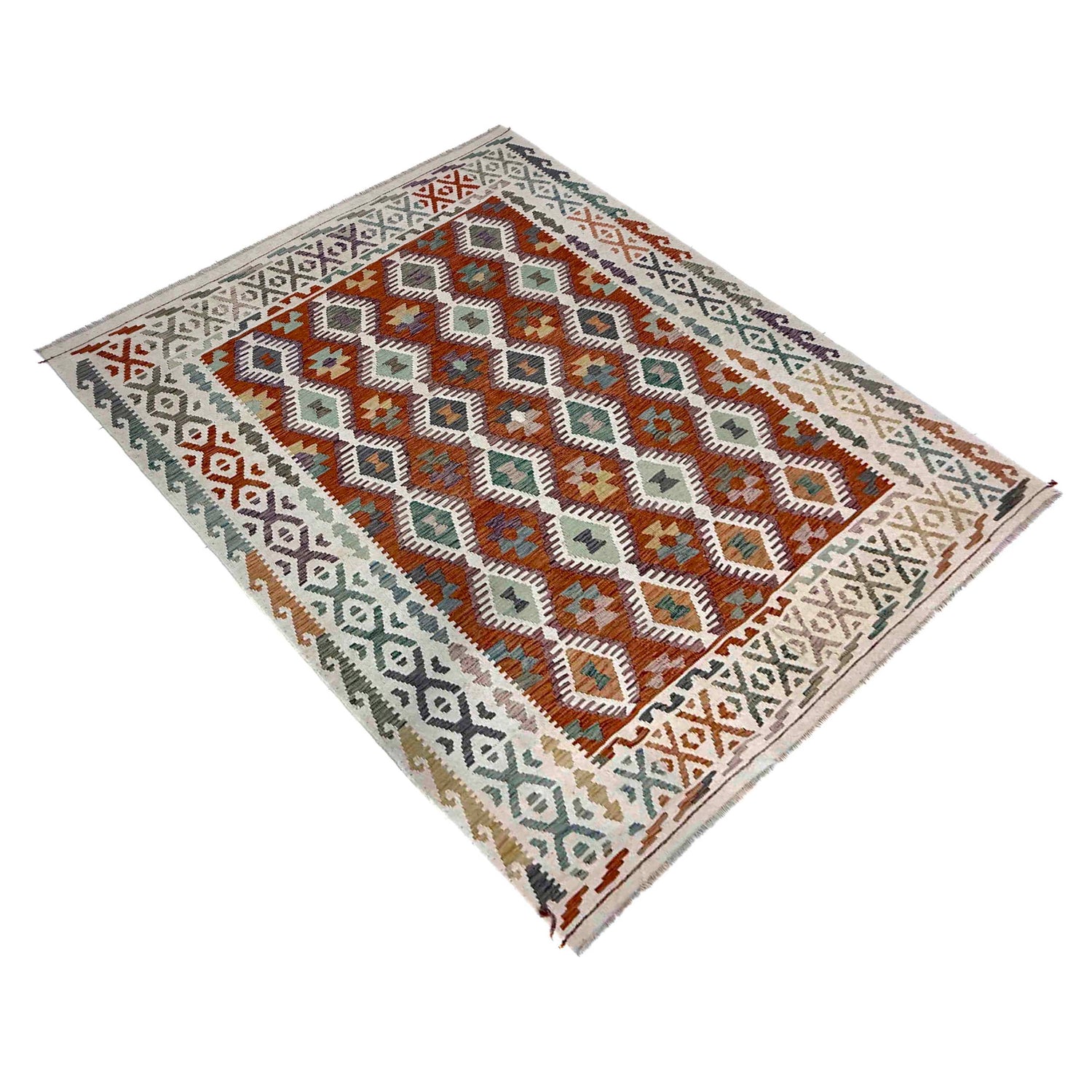 Handmade Vegetable Kilim 6' 1" x 8' 3" (ft) - No. R39782