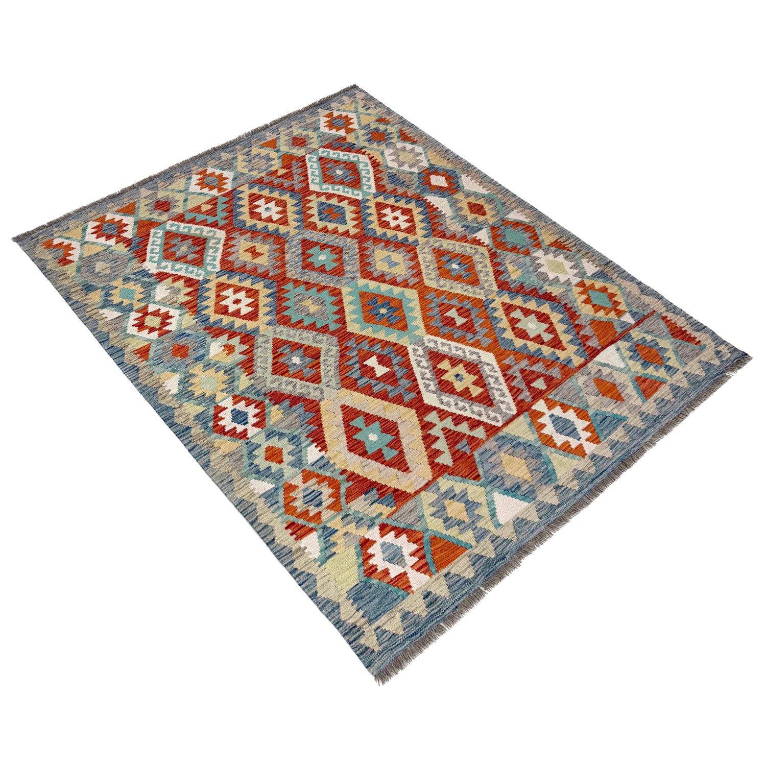 Handmade Vegetable Kilim 5' 1" x 6' 3" (ft) - No. R39818