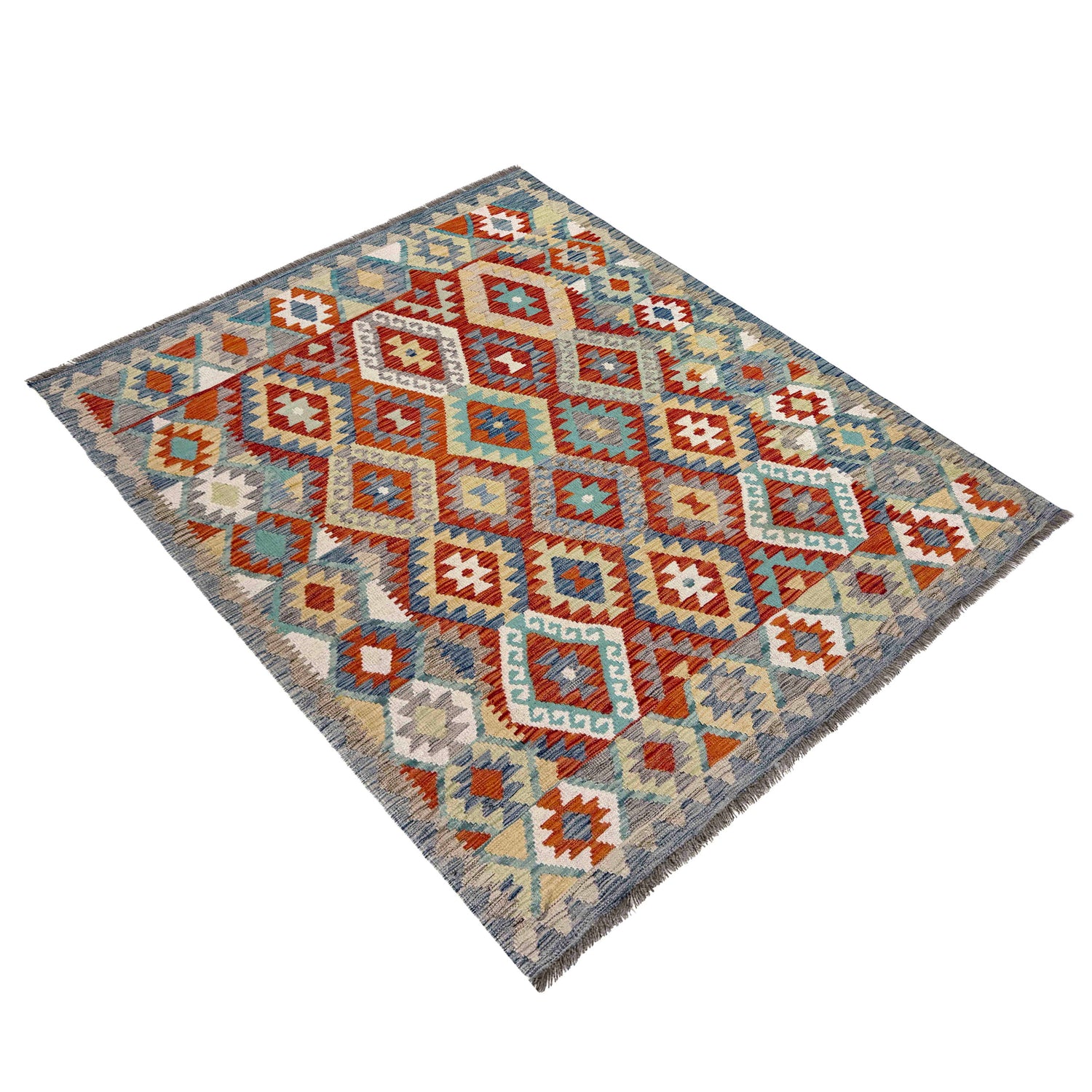 Handmade Vegetable Kilim 5' 1" x 6' 3" (ft) - No. R39818