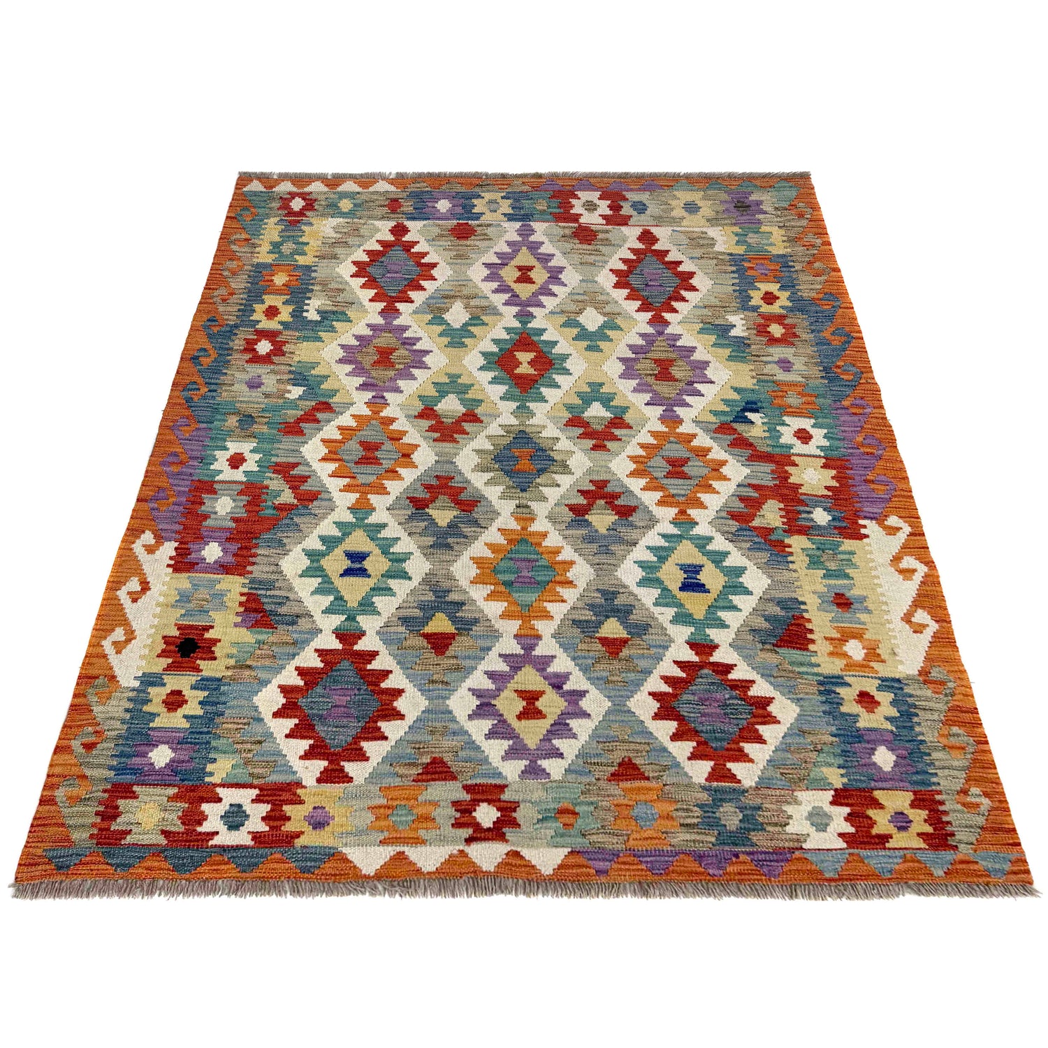 Handmade Vegetable Kelim 4' 2" x 5' 9" (ft) - No. R39819