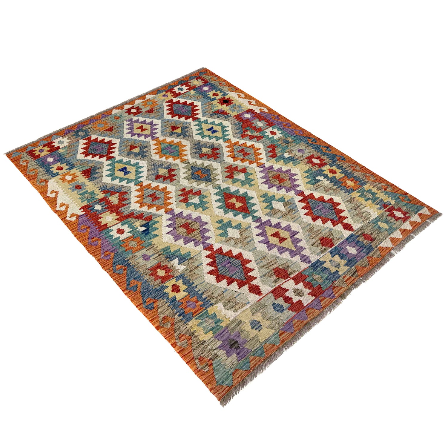 Handmade Vegetable Kelim 4' 2" x 5' 9" (ft) - No. R39819