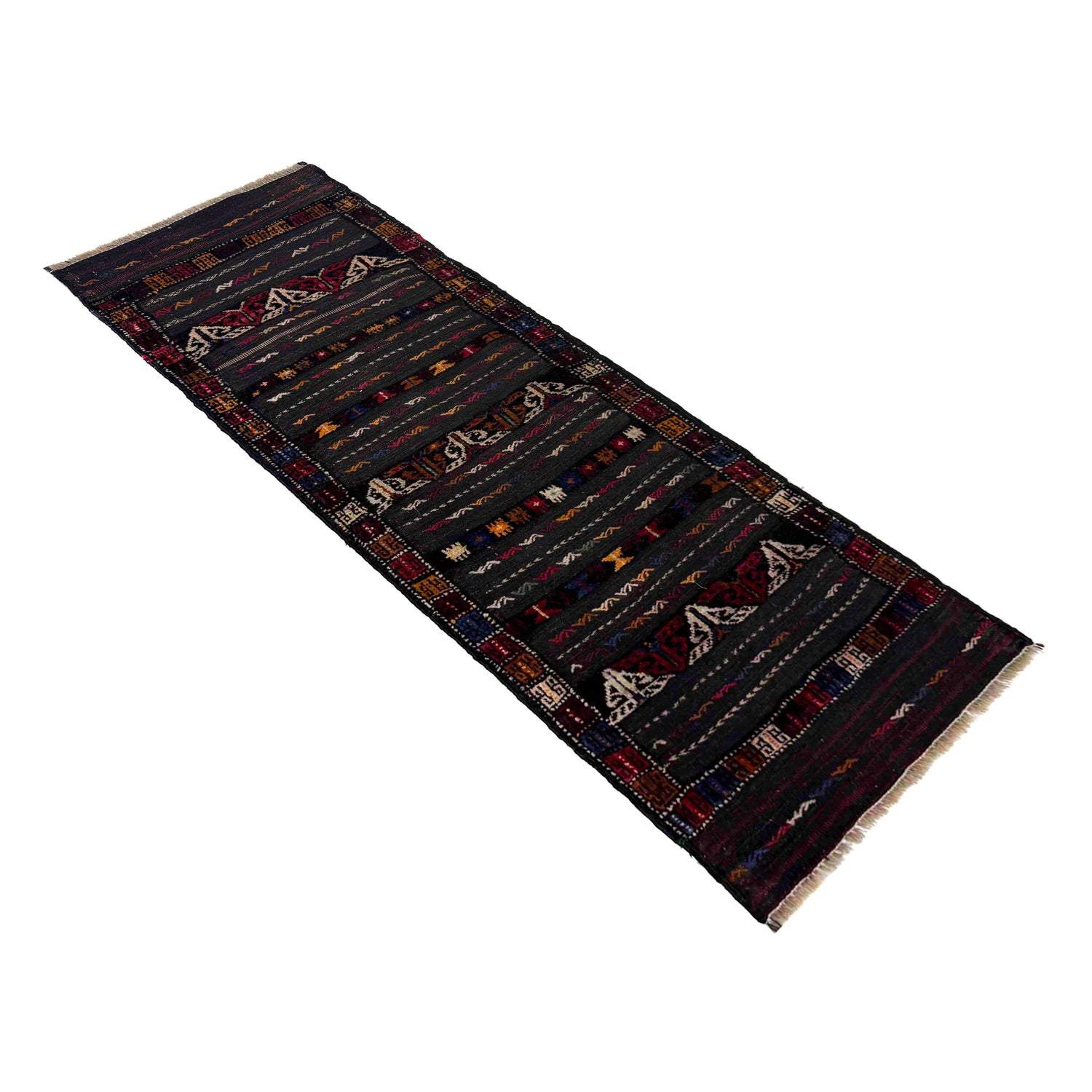 Hand Knotted Table Sheet Dhurrie Runner 2' 0" x 5' 2" (ft) - No. R39823
