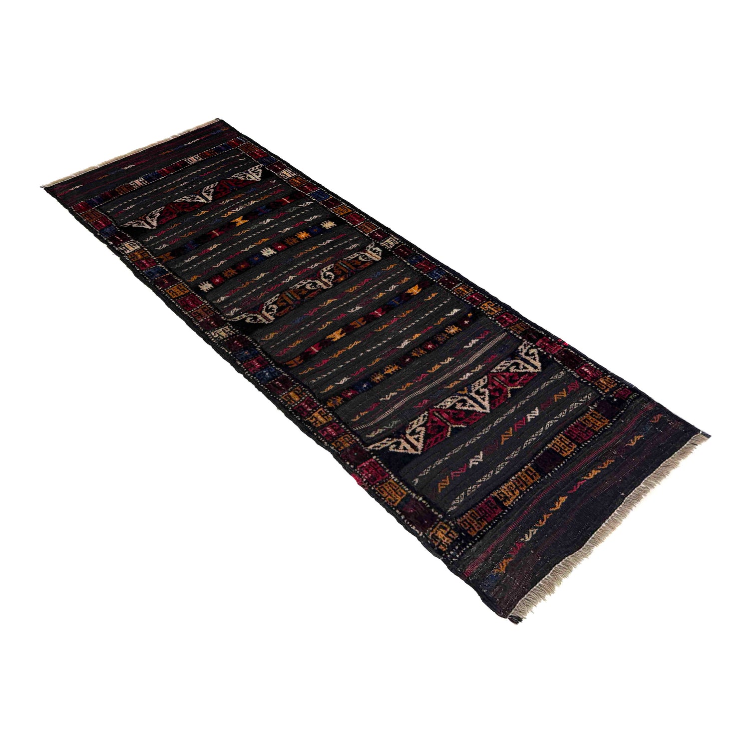 Hand Knotted Table Sheet Dhurrie Runner 2' 0" x 5' 2" (ft) - No. R39823