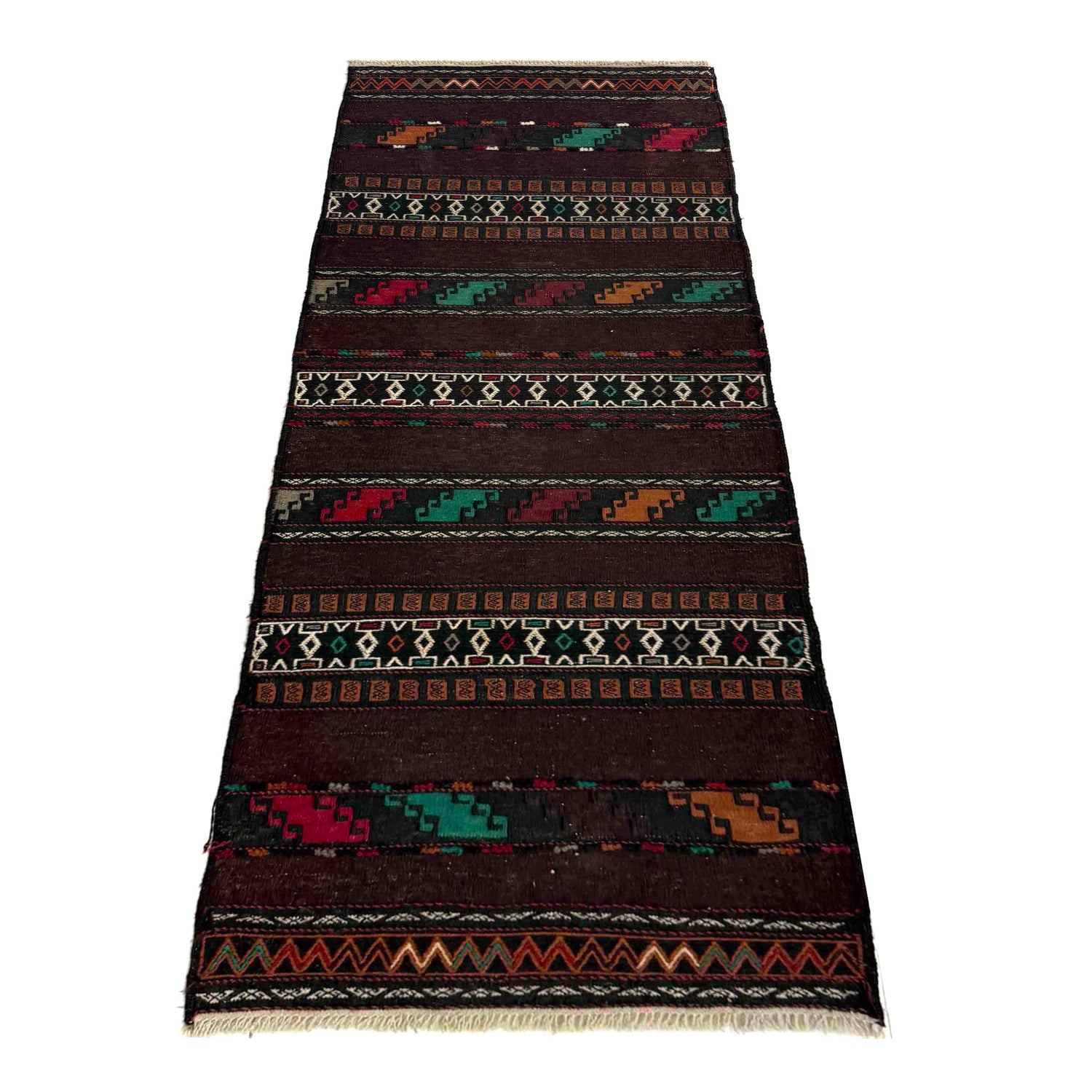 Hand Knotted Table Sheet Dhurrie Runner 2' 2" x 6' 0" (ft) - No. R39825