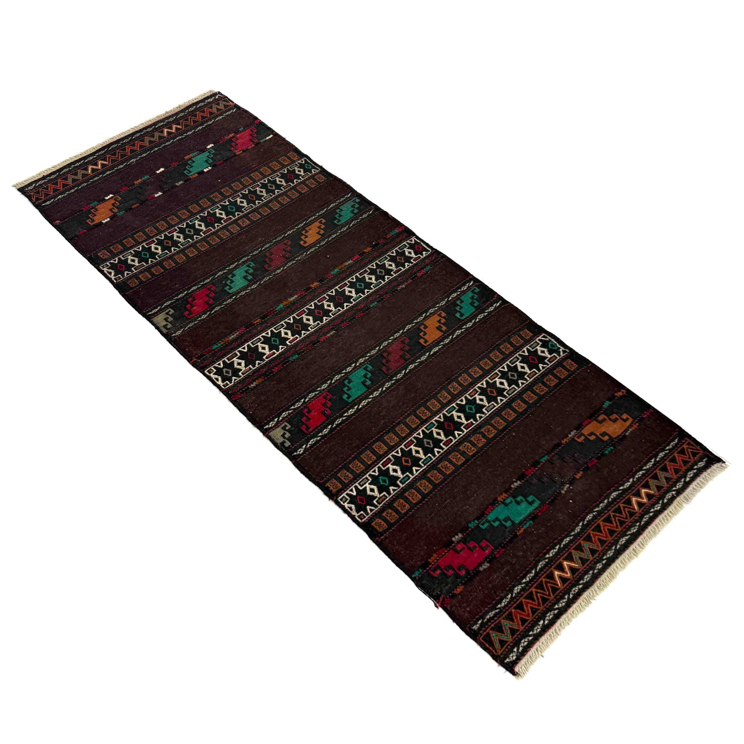 Hand Knotted Table Sheet Dhurrie Runner 2' 2" x 6' 0" (ft) - No. R39825