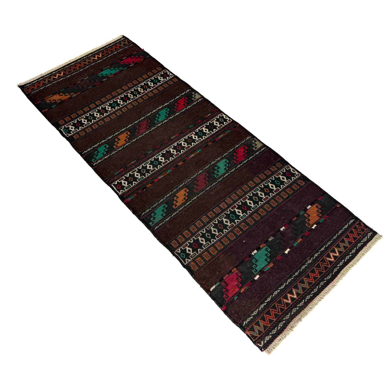 Hand Knotted Table Sheet Dhurrie Runner 2' 2" x 6' 0" (ft) - No. R39825