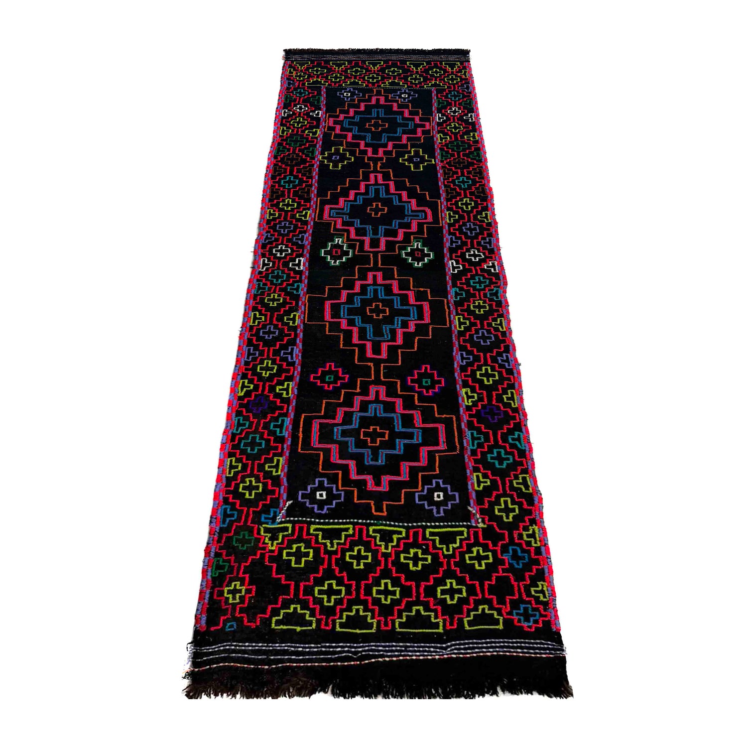 Hand Knotted Table Sheet Dhurrie Runner 1' 11" x 6' 10" (ft) - No. R39831