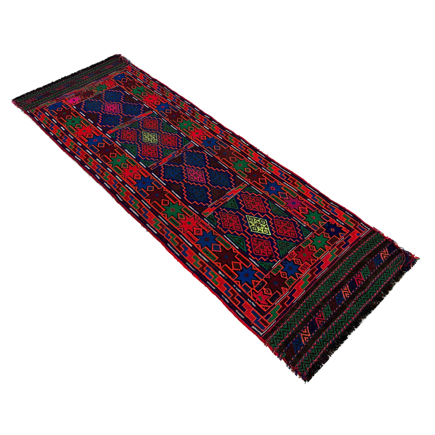 Hand Knotted Table Sheet Dhurrie Runner 2' 0" x 6' 2" (ft) - No. R39832