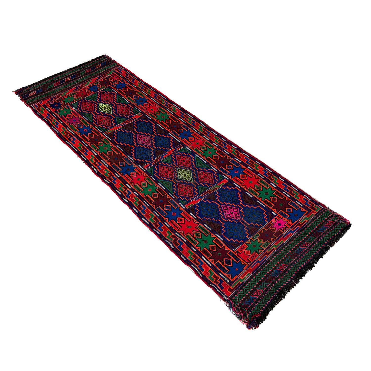 Hand Knotted Table Sheet Dhurrie Runner 2' 0" x 6' 2" (ft) - No. R39832