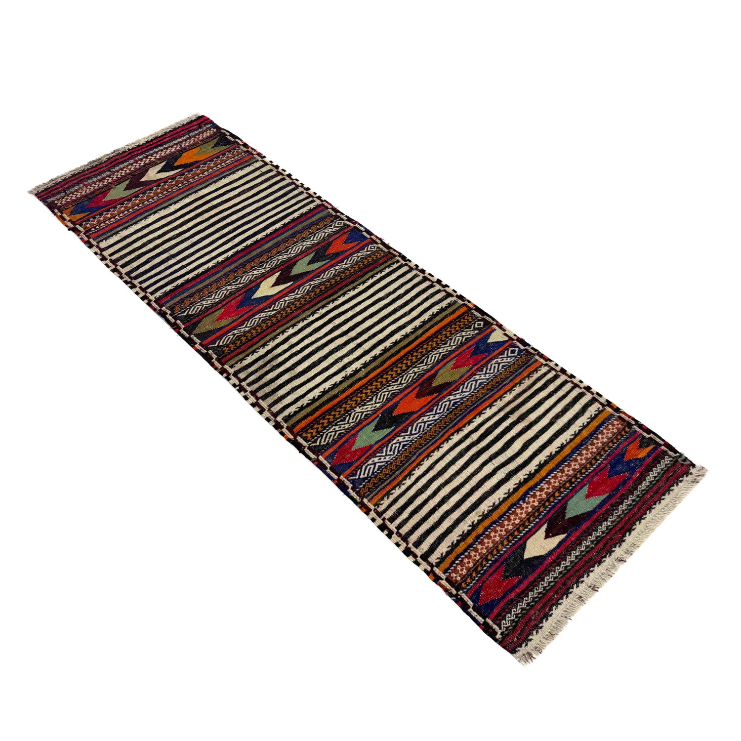 Hand Knotted Table Sheet Dhurrie Runner 2' 0" x 5' 10" (ft) - No. R39834