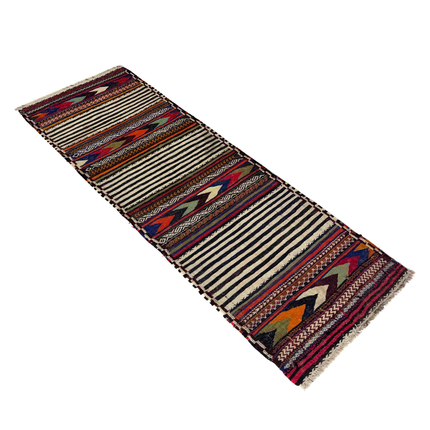 Hand Knotted Table Sheet Dhurrie Runner 2' 0" x 5' 10" (ft) - No. R39834