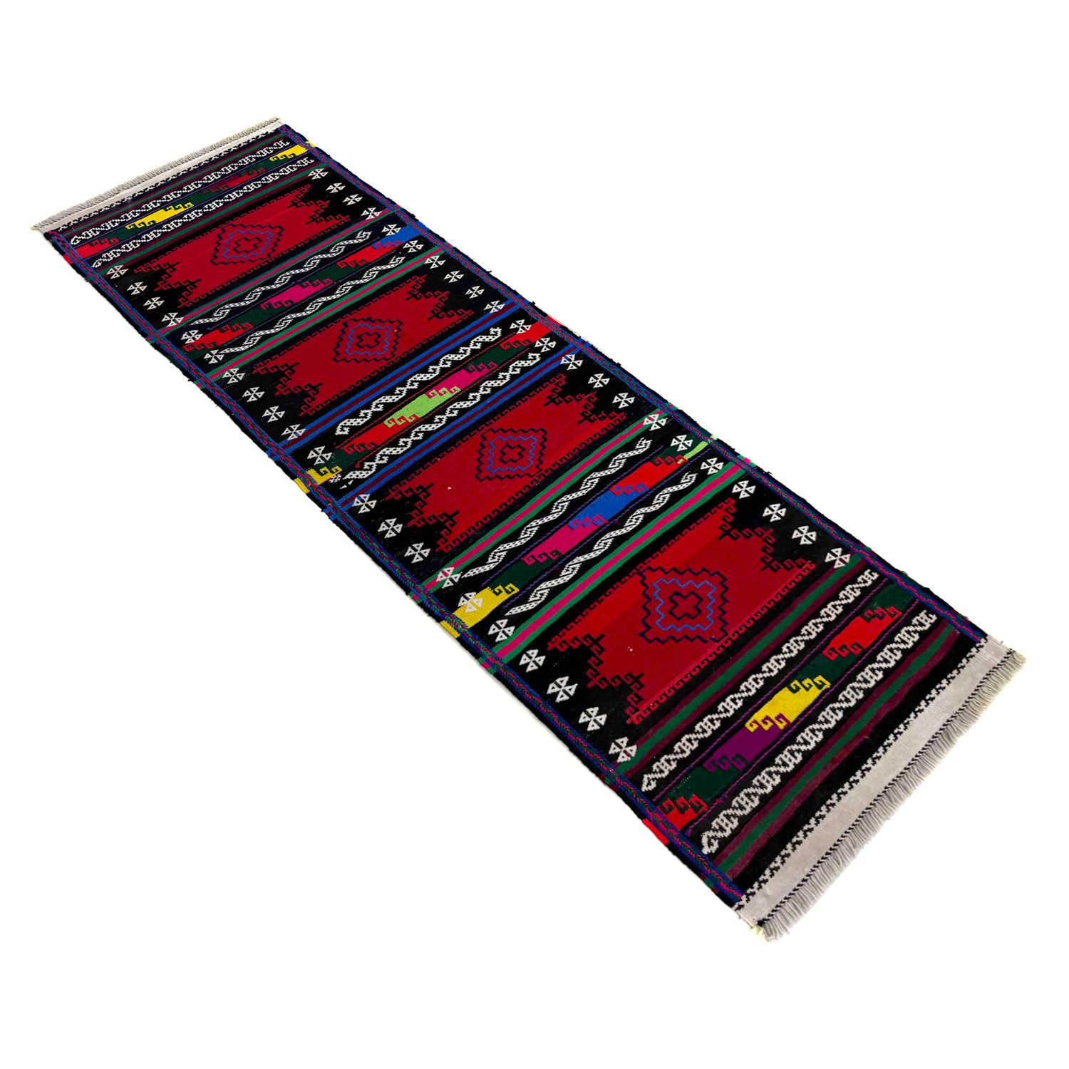 Hand Knotted Table Sheet Dhurrie Runner 2' 1" x 6' 4" (ft) - No. R39835