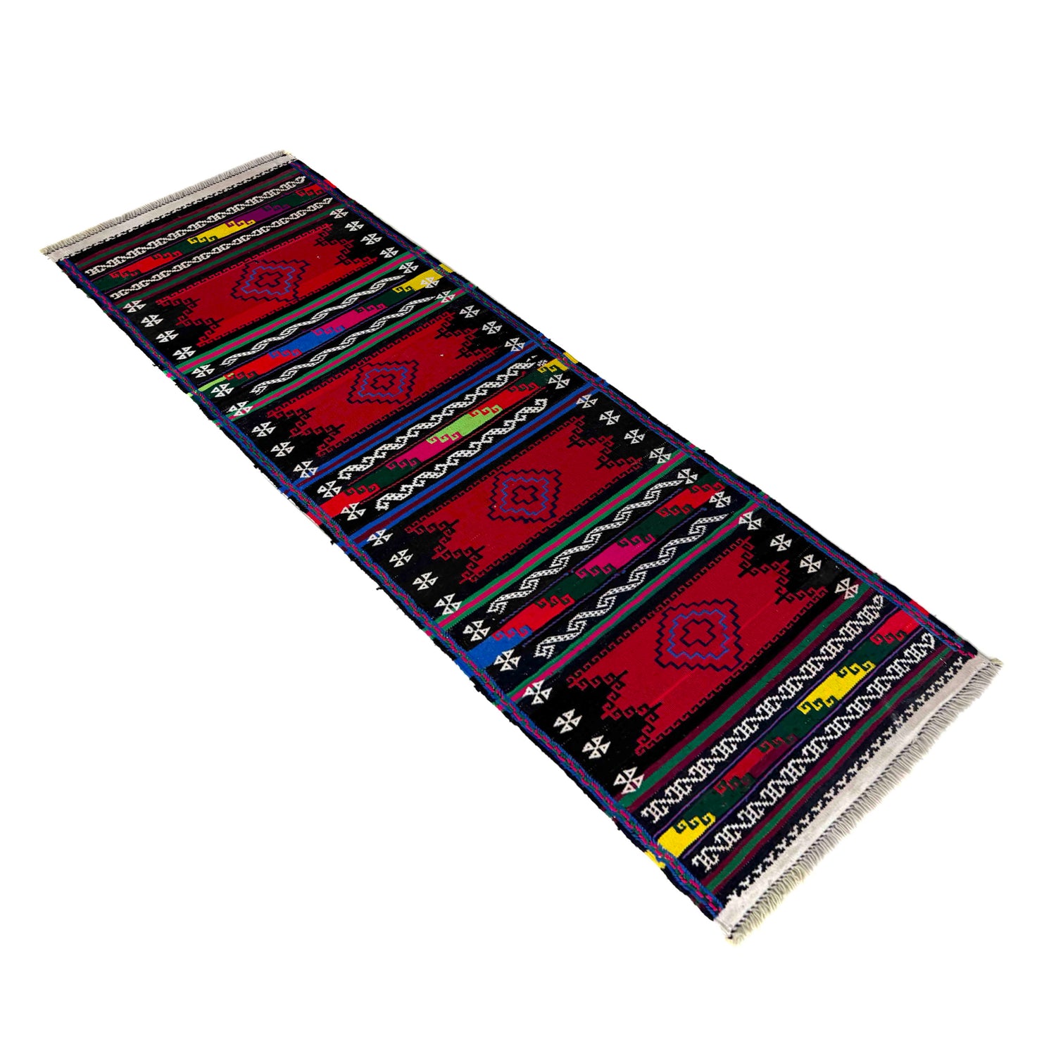 Hand Knotted Table Sheet Dhurrie Runner 2' 1" x 6' 4" (ft) - No. R39835