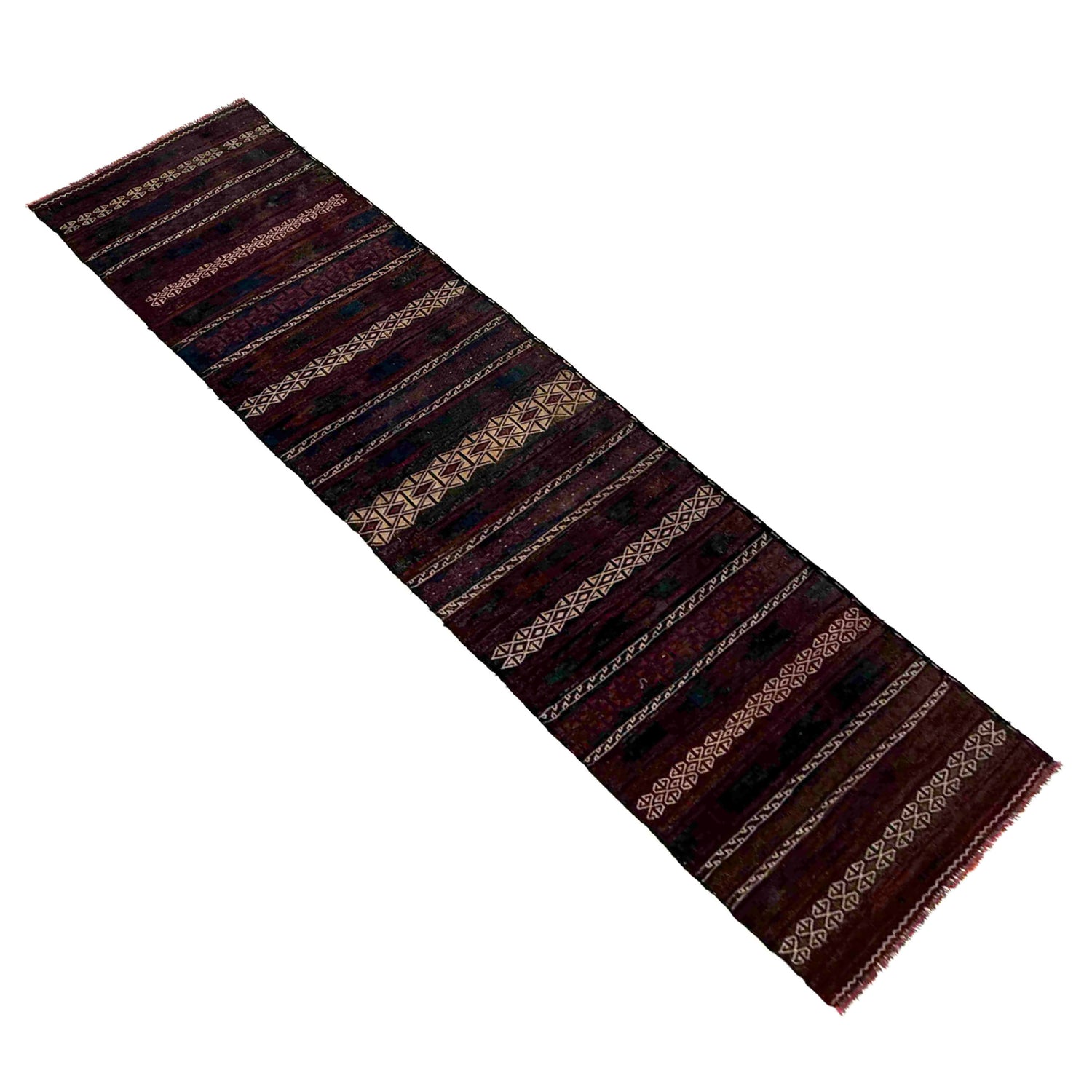 Flat Weave Kilim Runner 2' 4" x 9' 7" (ft) - No. R39836