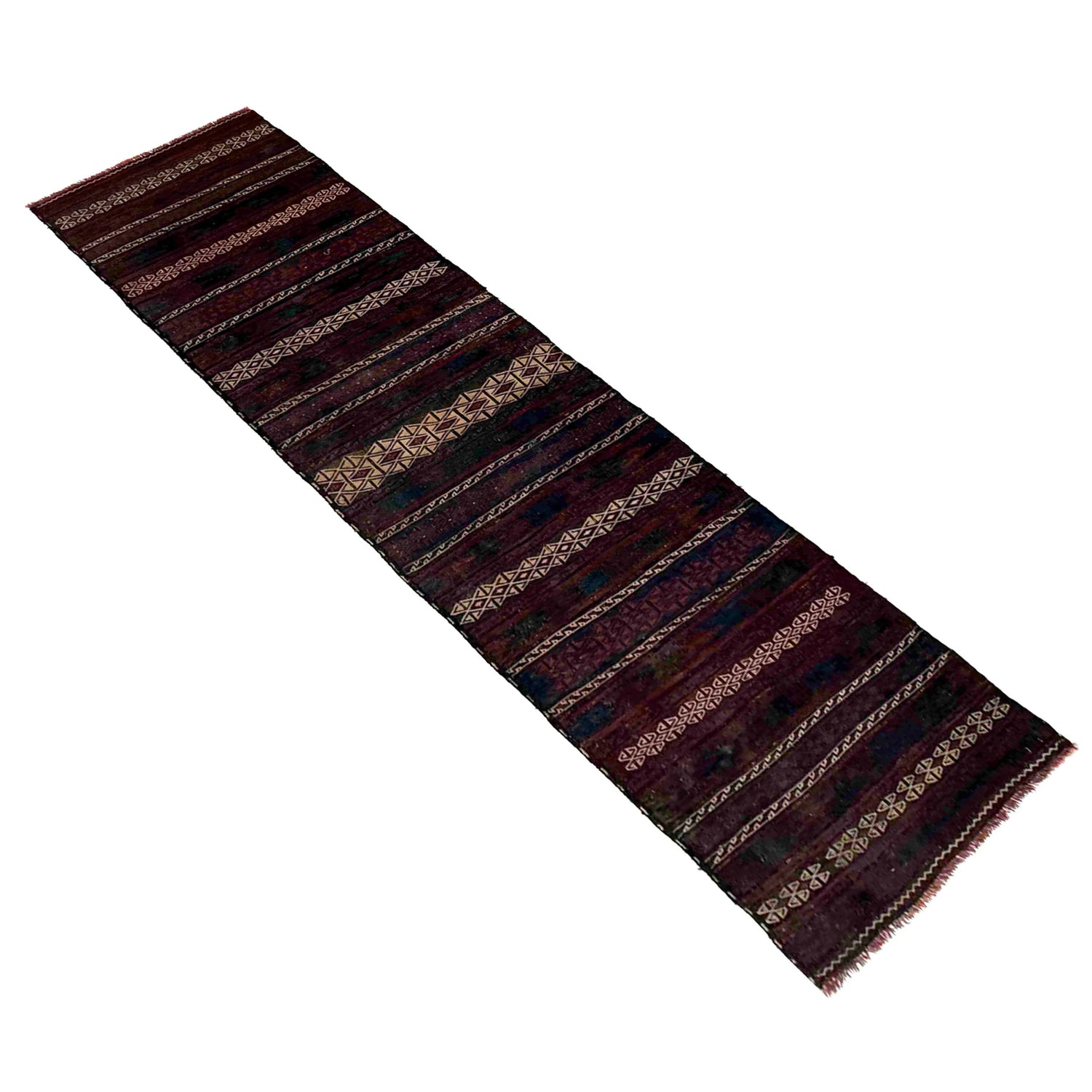 Flat Weave Kilim Runner 2' 4" x 9' 7" (ft) - No. R39836
