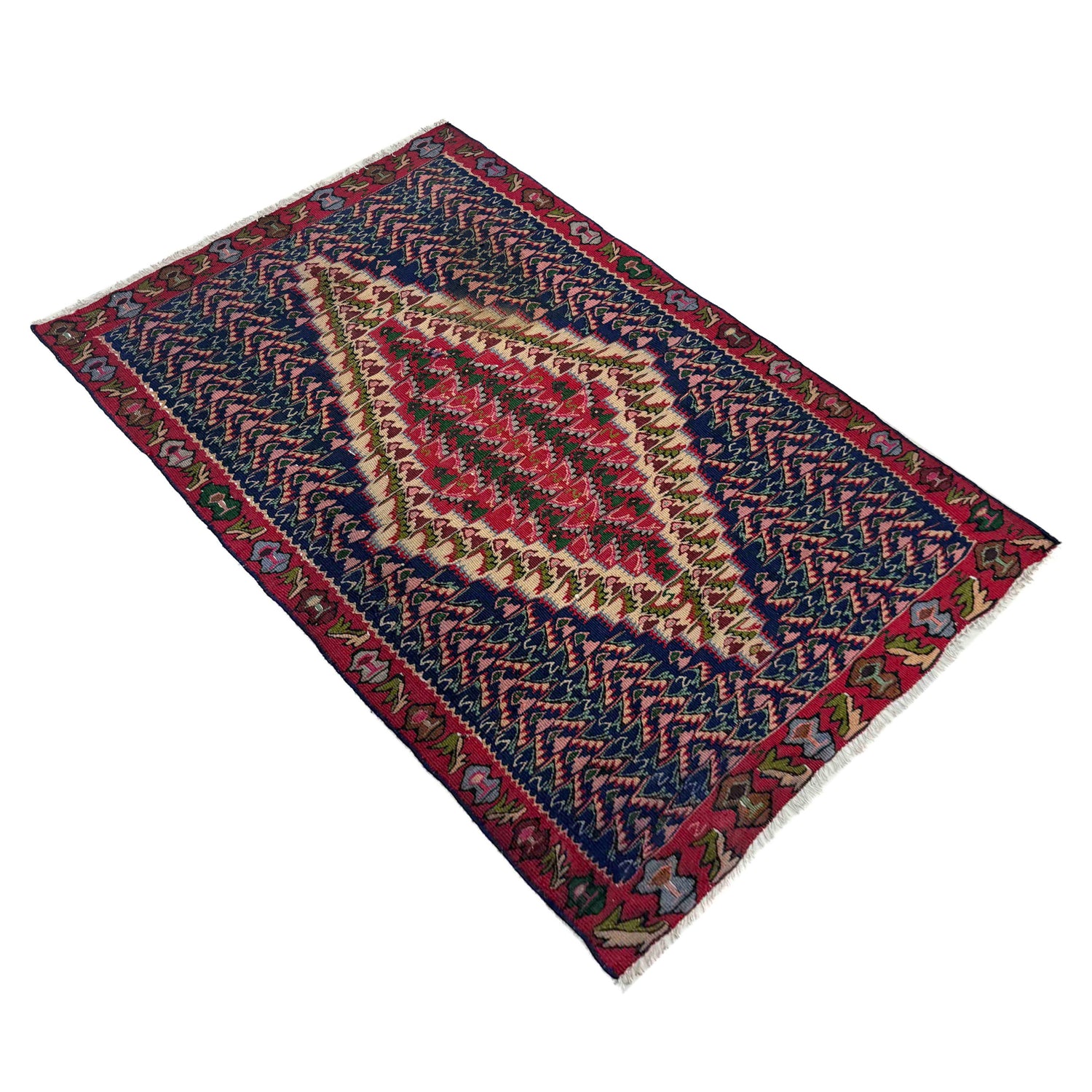 Handmade Multi-color Kilim 2' 5" x 3' 7" (ft) - No. R39837