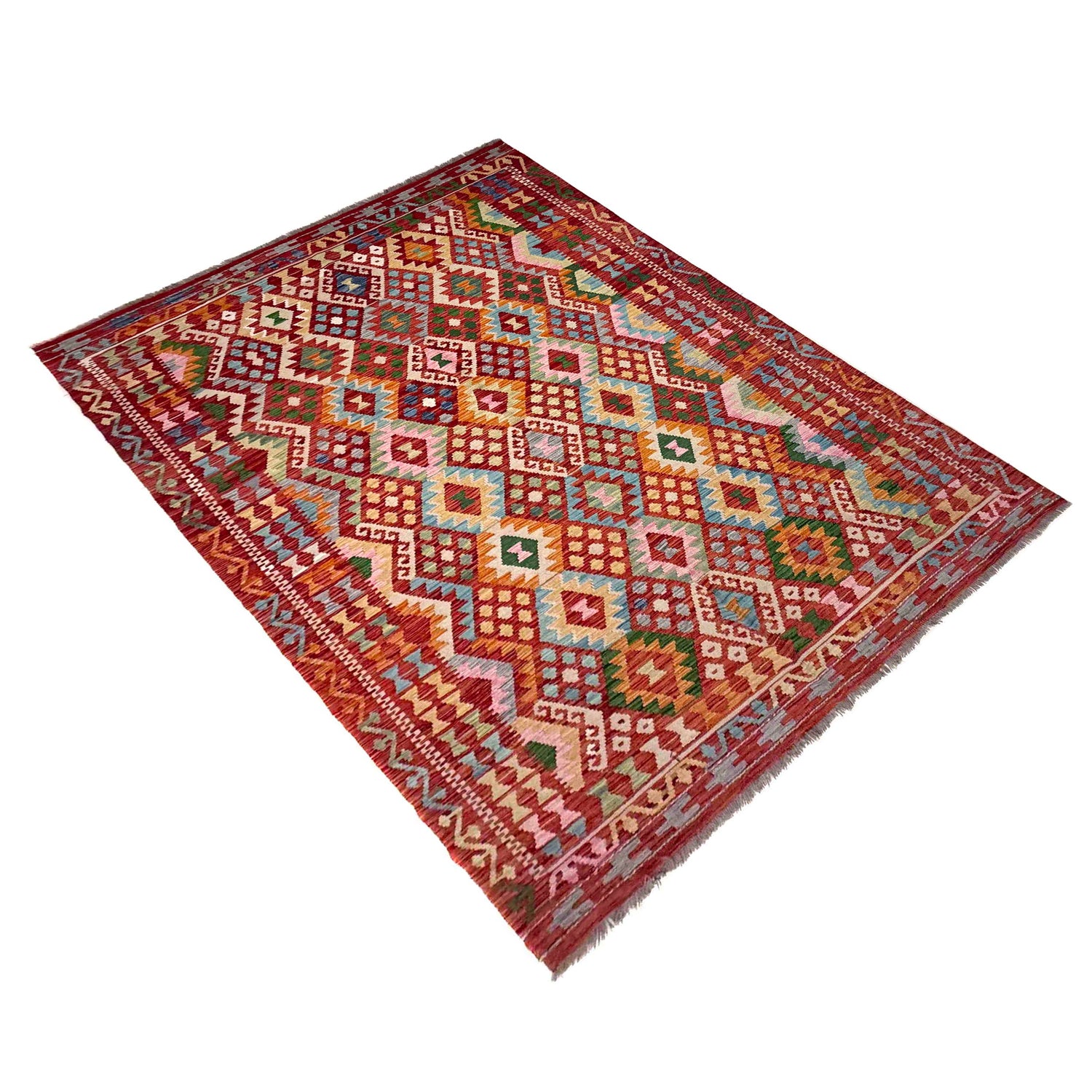 Handmade Vegetable Kelim 6' 9" x 9' 9" (ft) - No. R39842