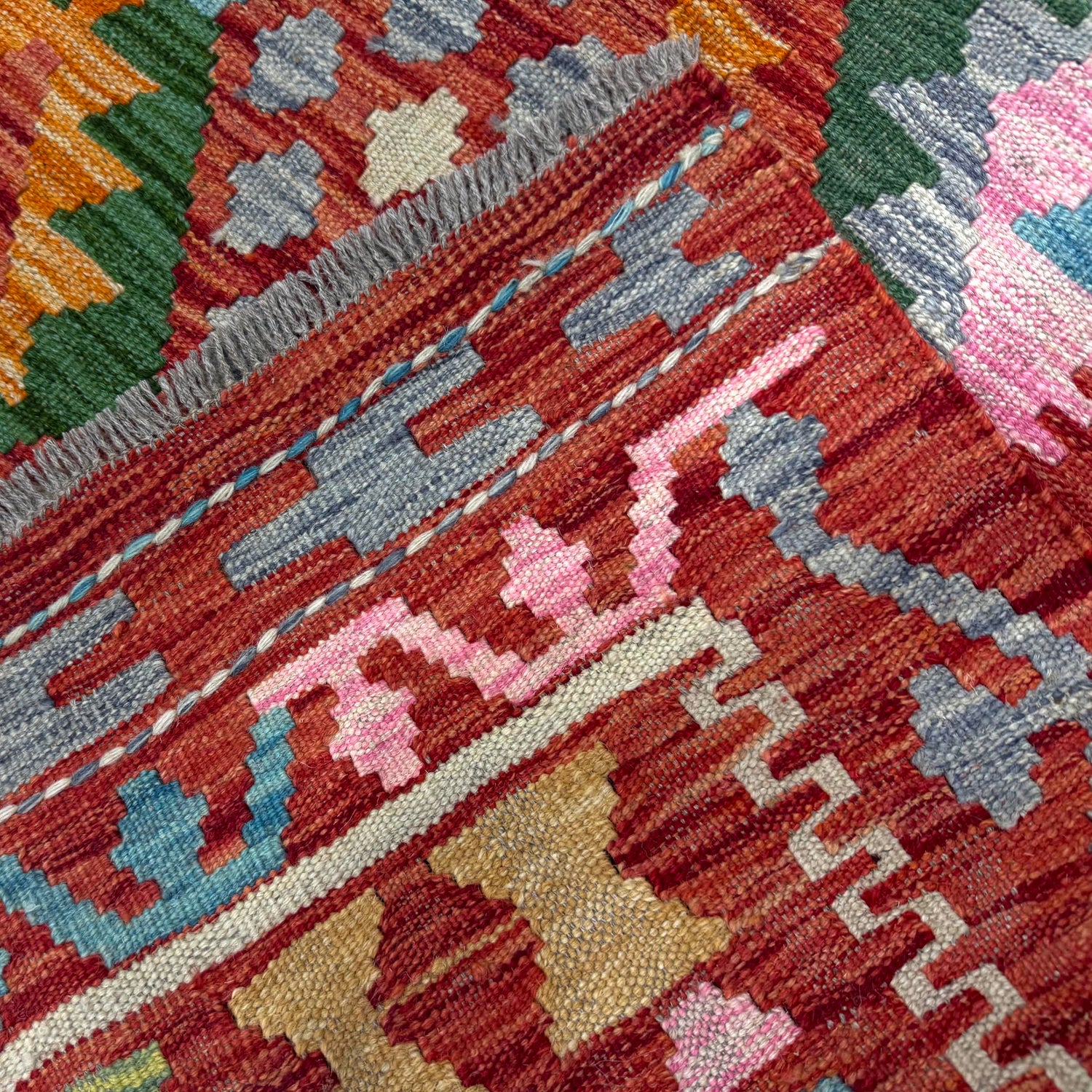 Handmade Vegetable Kelim 6' 9" x 9' 9" (ft) - No. R39842