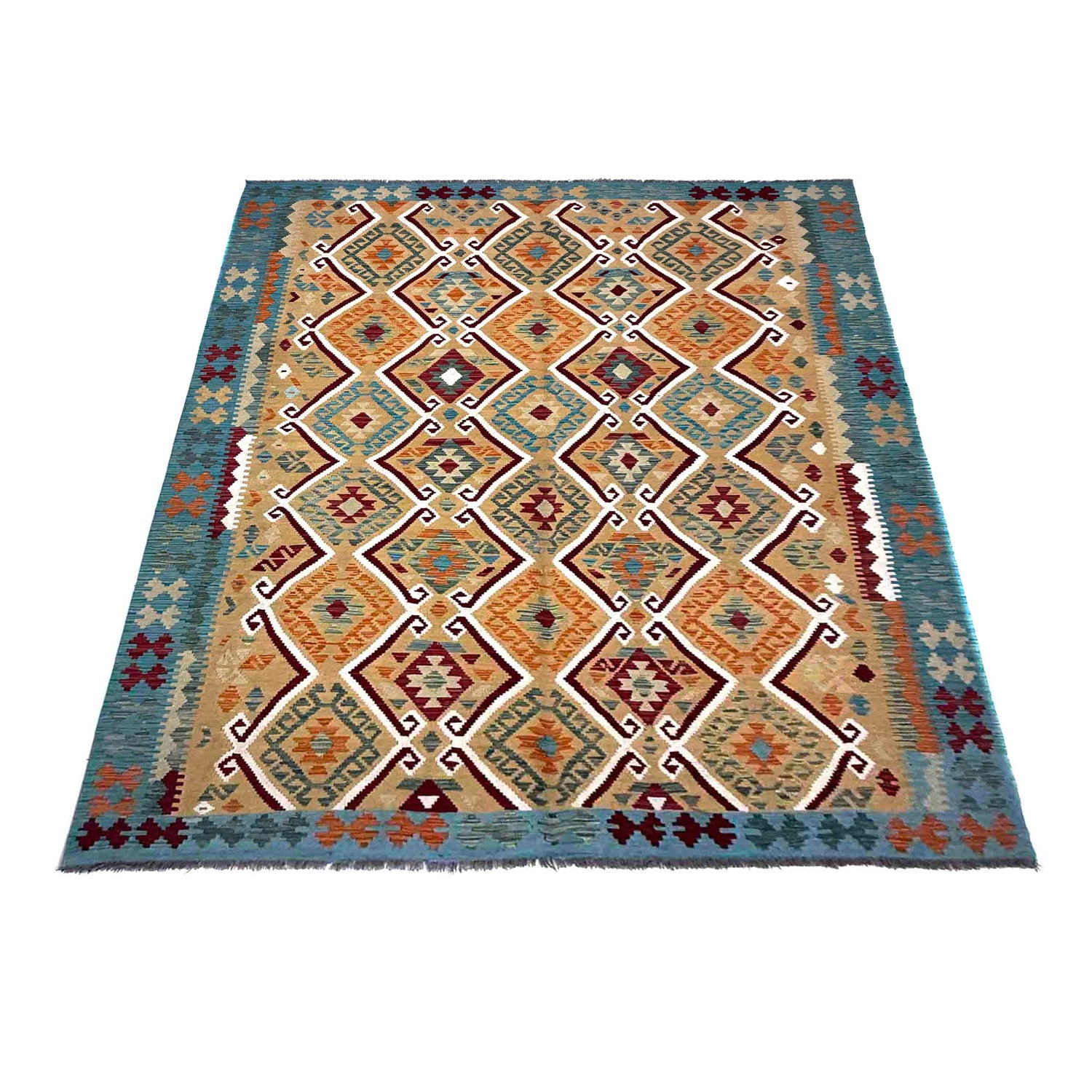 Handmade Vegetable Kilim 6' 9" x 9' 7" (ft) - No. R39843