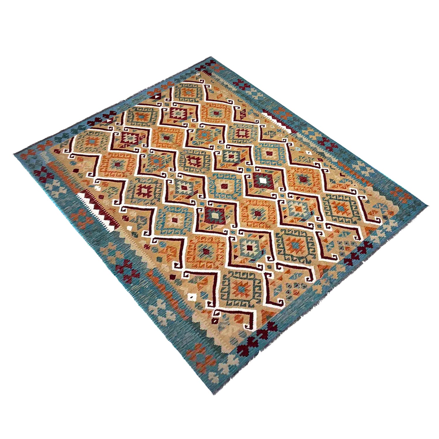 Handmade Vegetable Kilim 6' 9" x 9' 7" (ft) - No. R39843