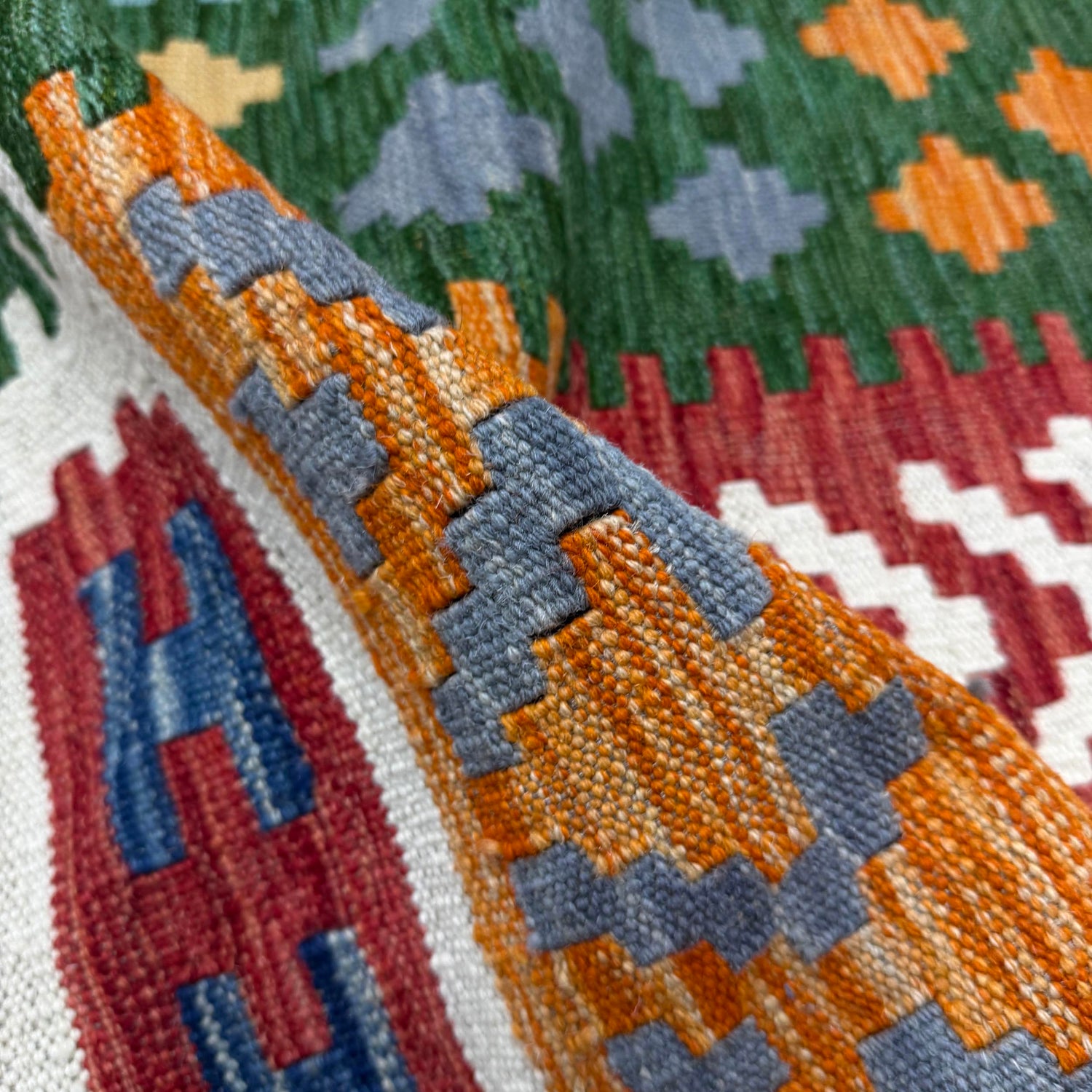 Handmade Vegetable Kelim 6' 8" x 9' 8" (ft) - No. R39844