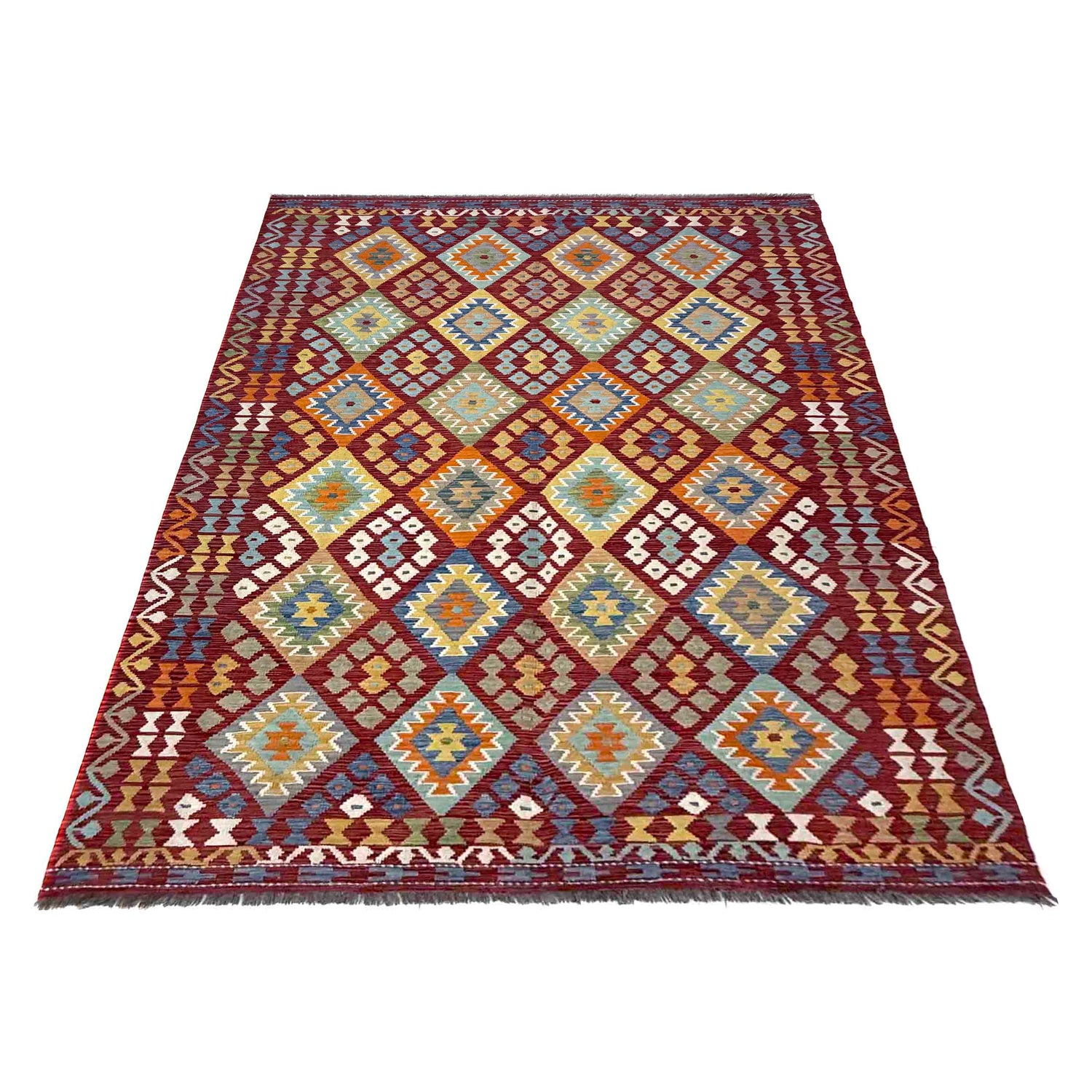 Handmade Vegetable Kilim 6' 7" x 9' 9" (ft) - No. R39845