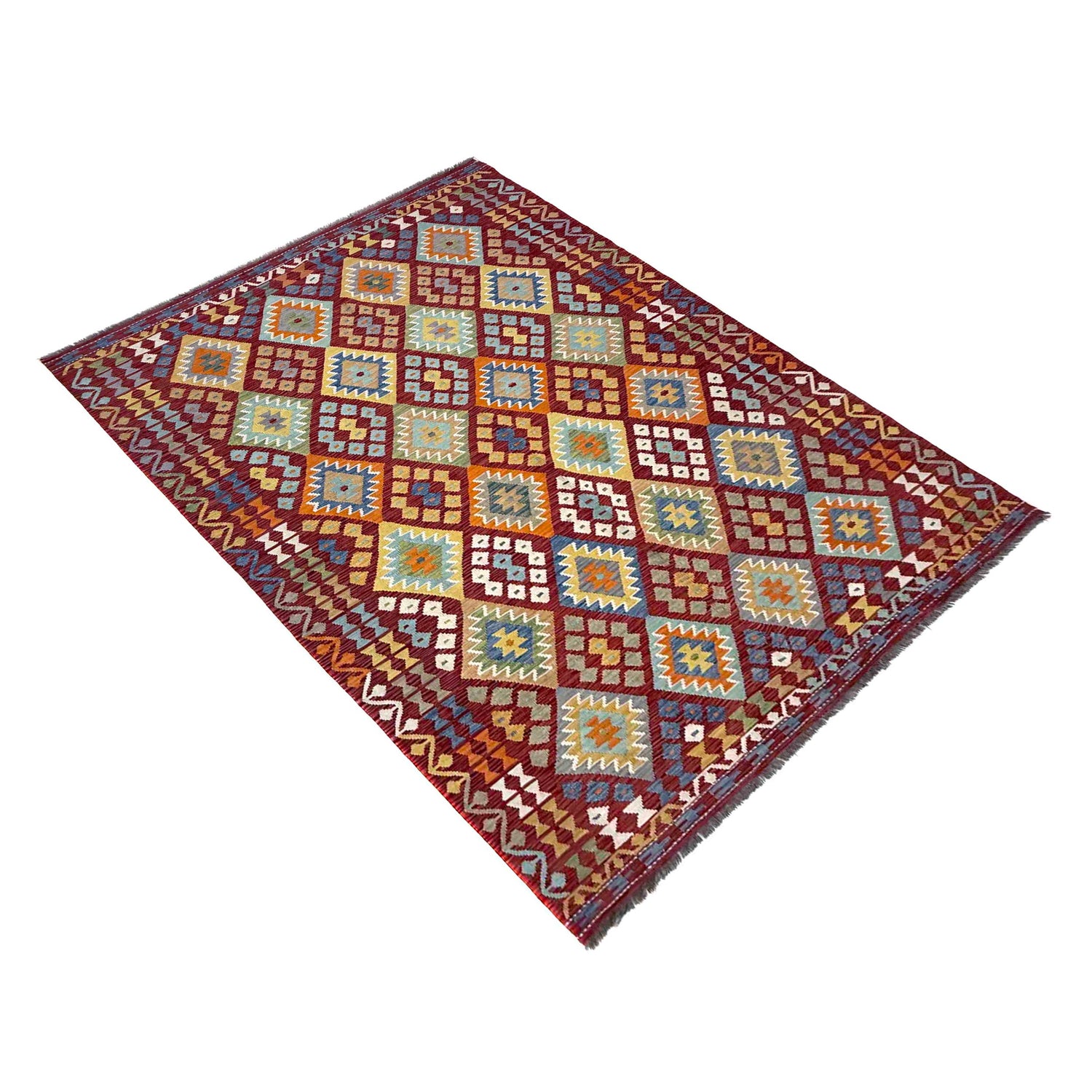 Handmade Vegetable Kilim 6' 7" x 9' 9" (ft) - No. R39845