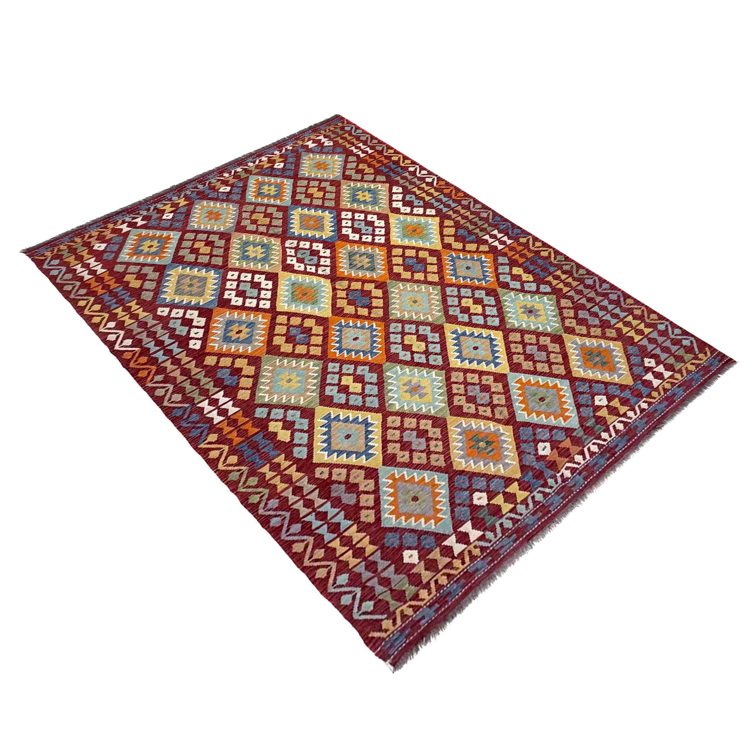 Handmade Vegetable Kilim 6' 7" x 9' 9" (ft) - No. R39845