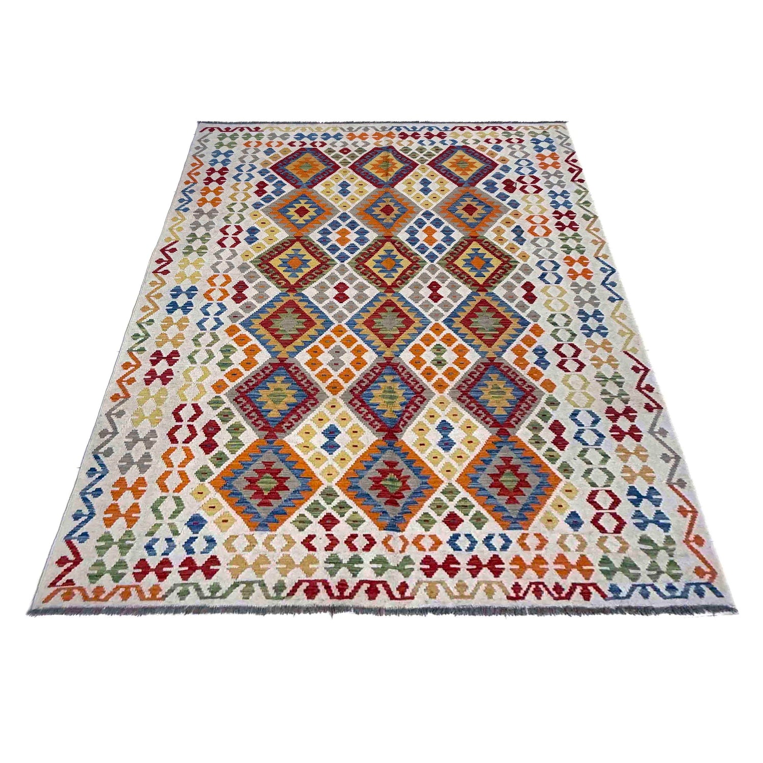 Handmade Vegetable Kelim 6' 7" x 10' 1" (ft) - No. R39846