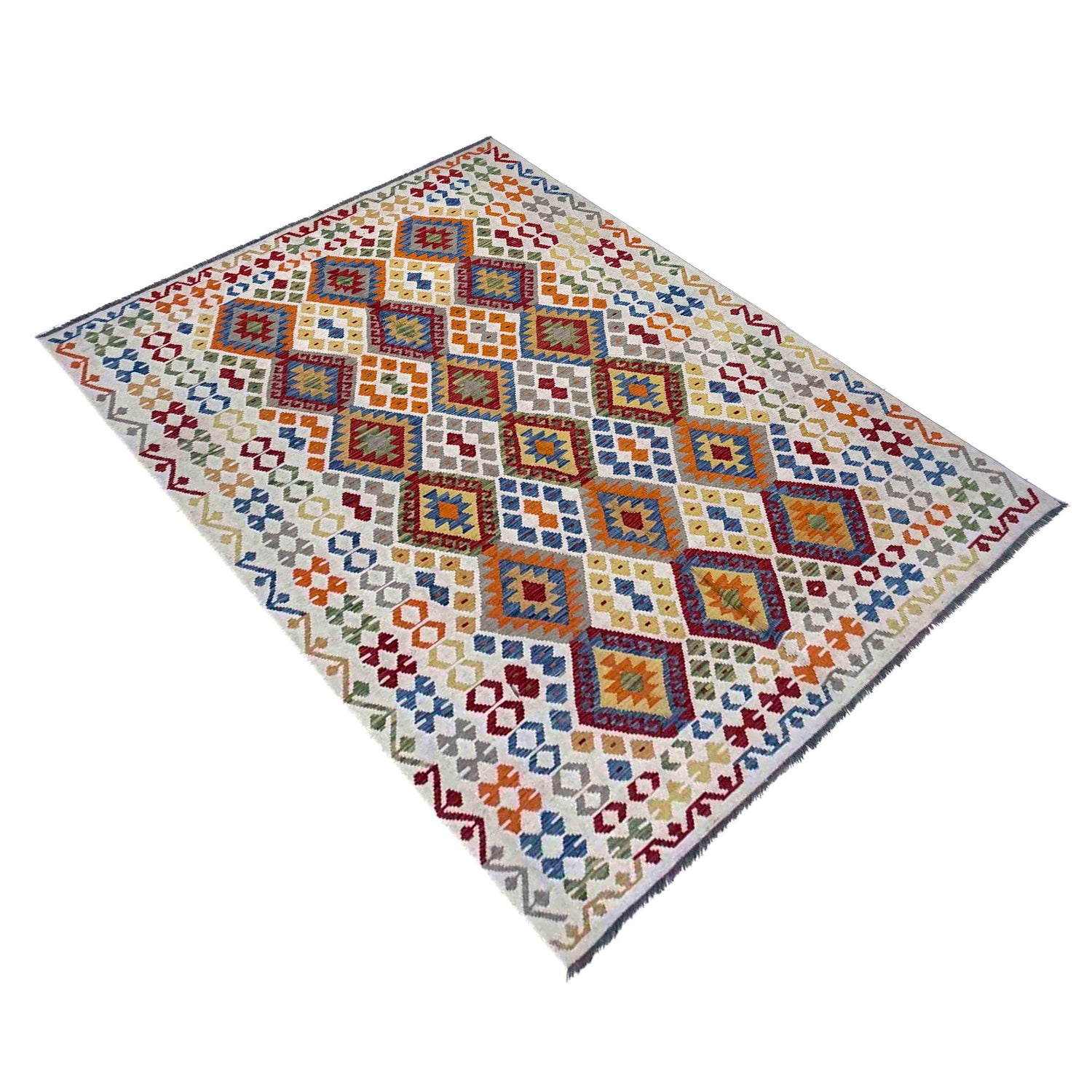 Handmade Vegetable Kelim 6' 7" x 10' 1" (ft) - No. R39846